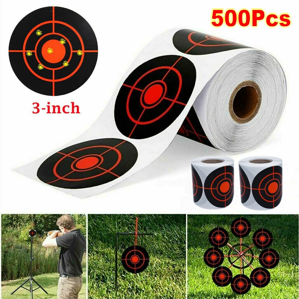 500 Pack 3" Reactive Splatter Shooting Targets Stickers Glow Shot See Your Hits
