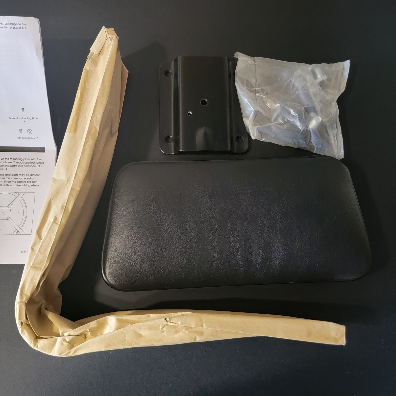 Uline Shop Stool Padded Backrest H-7703 Black Backrest Only Part