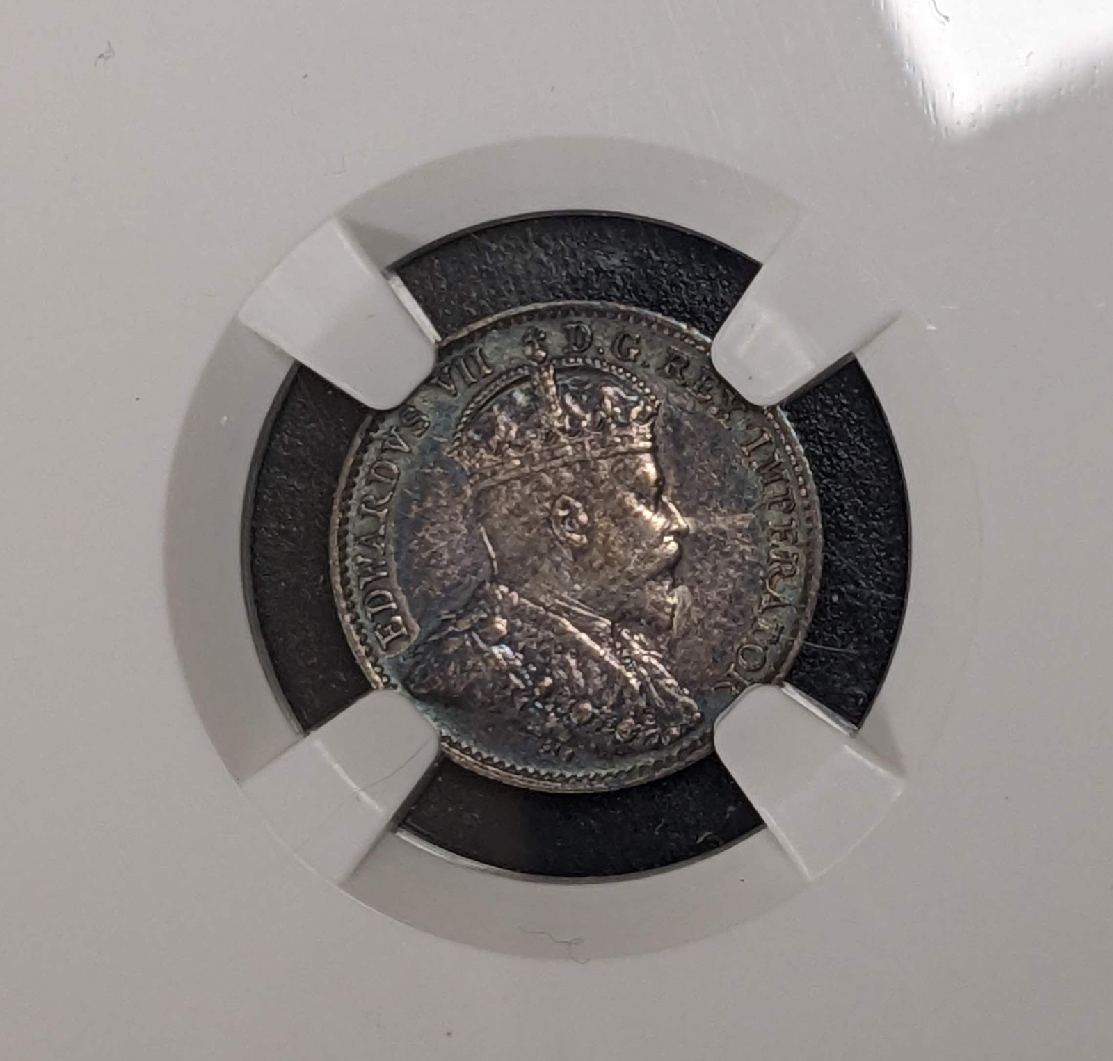 1910 Canada Silver Edward VII 5 Cent NGC AU 53