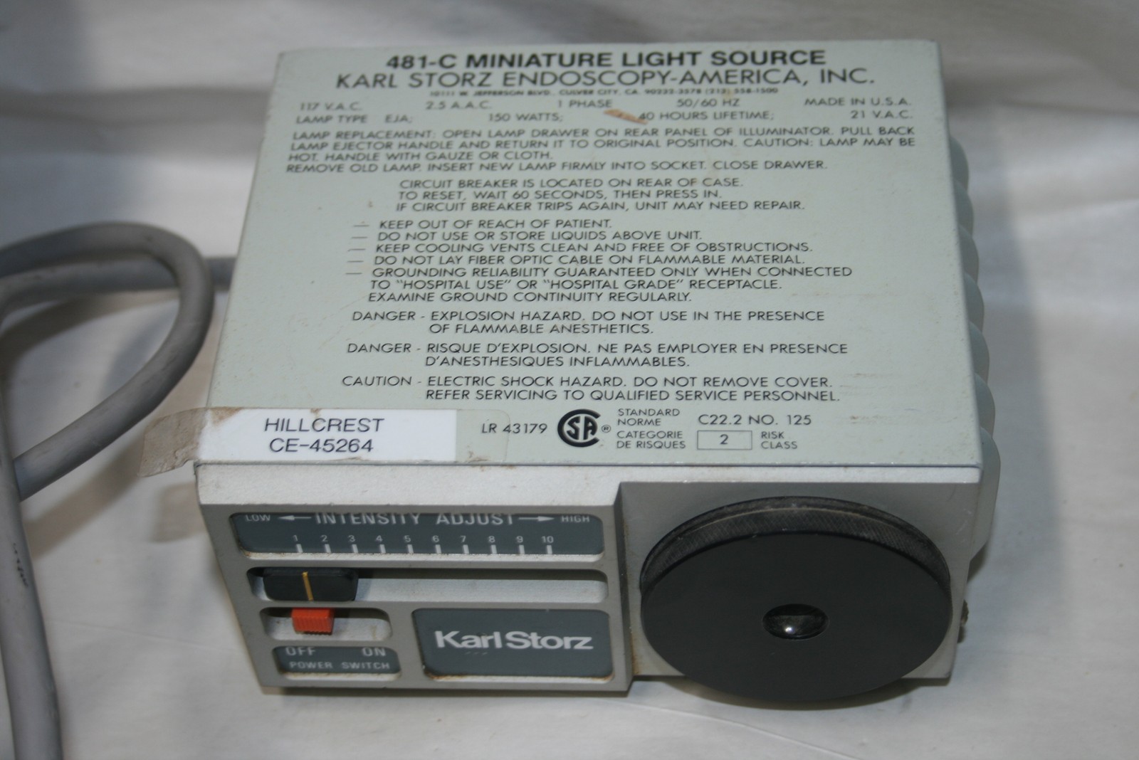 KarlStorz 481C Endoscope light Source