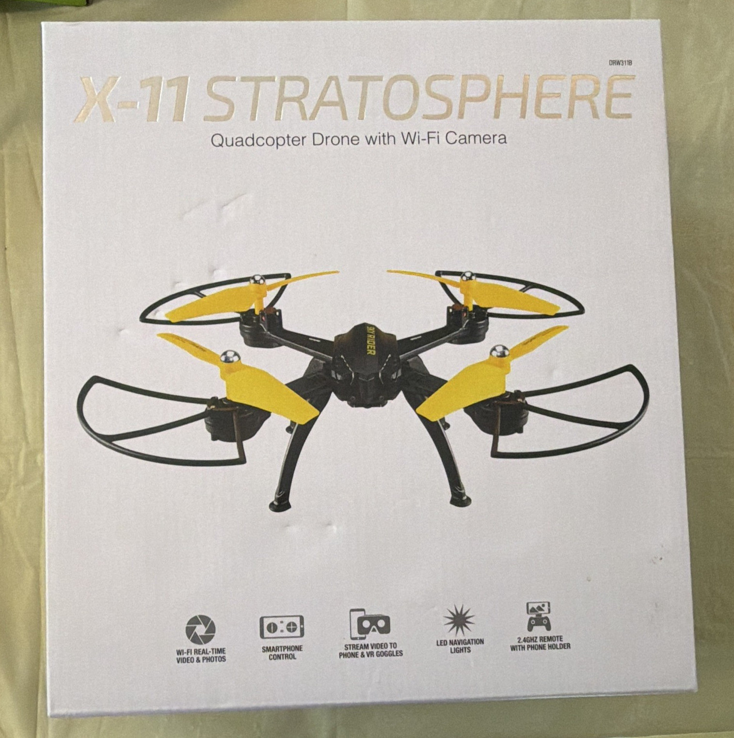 SEALED Sky Rider X-11 Stratosphere Drone Wi-Fi Camera, App Control, LEDs