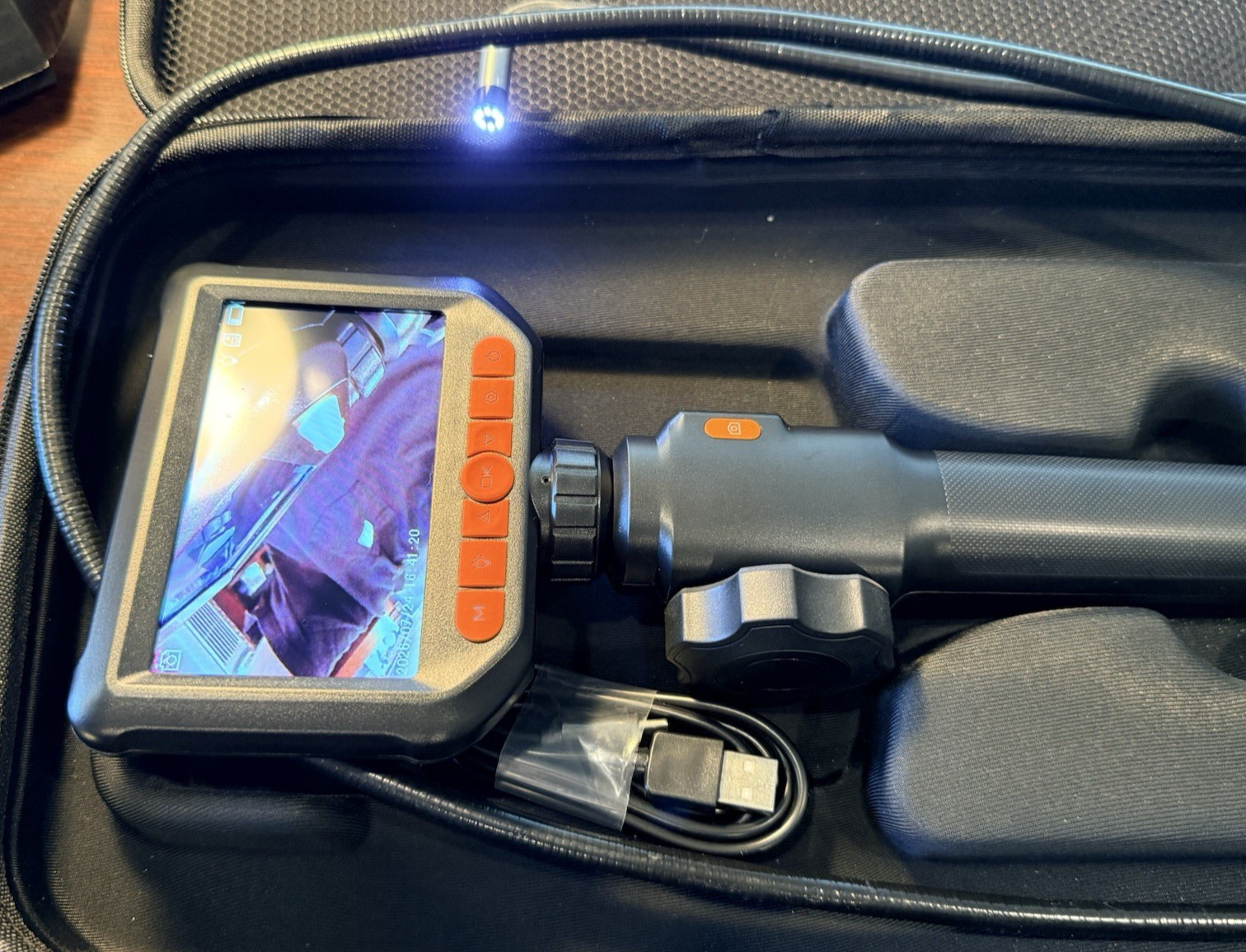 Two-Way Articulating Borescope HIJOY Industrial Endoscope Inspection Camera