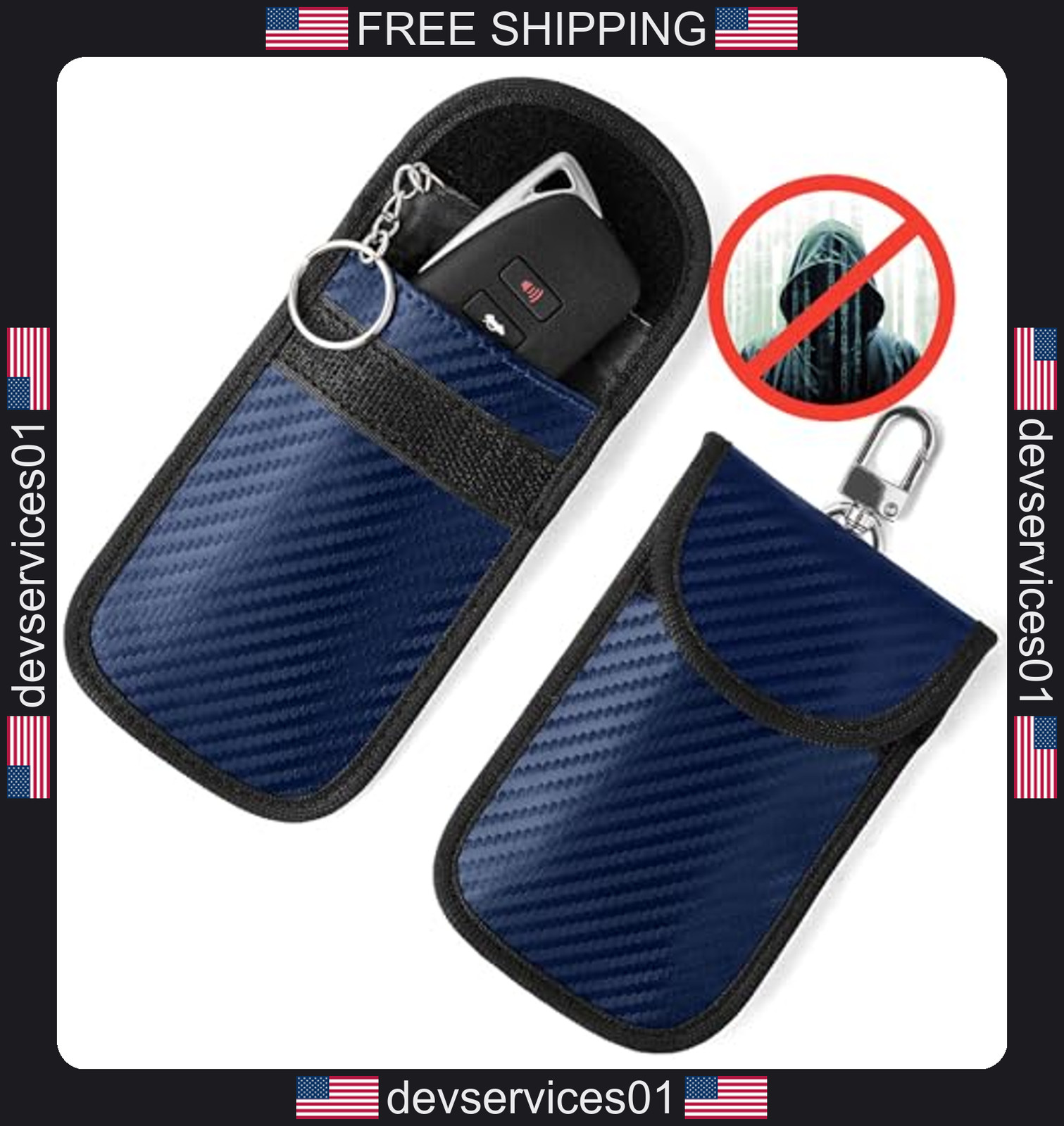 2 Pack RFID Signal Blocking Faraday Bags for Car Keys