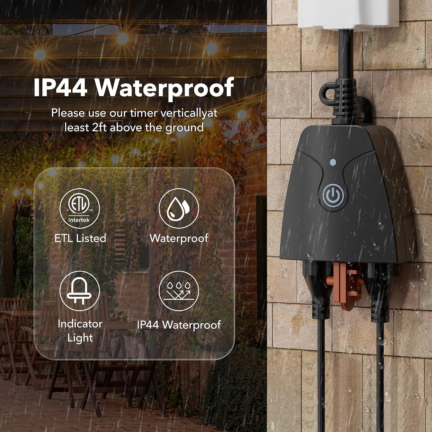 WiFi Heavy Duty Weatherproof Plug 2 Pk