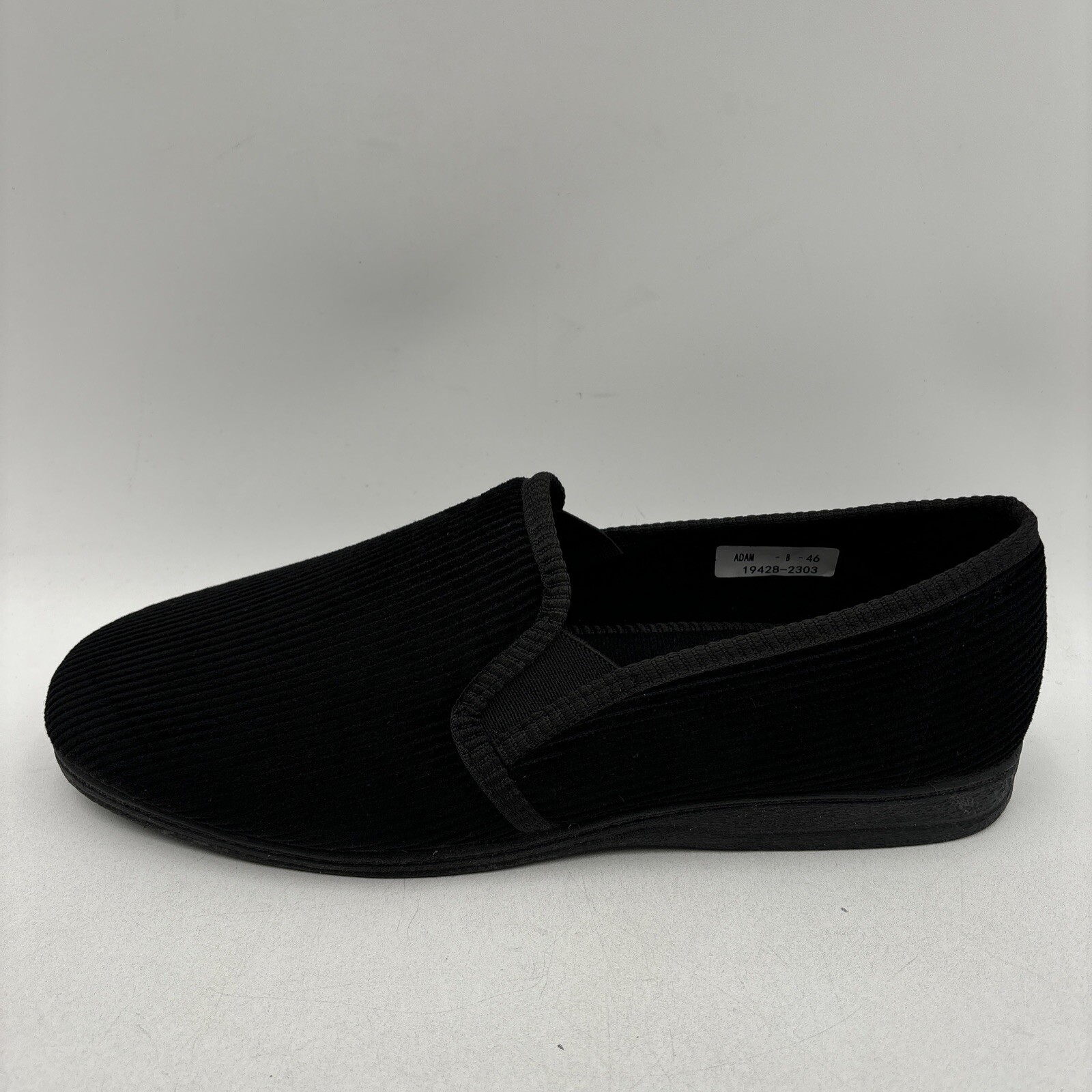 Spring Step ADAM Black Textile Round Toe Loafer Pull On Slippers, Mens Size 46