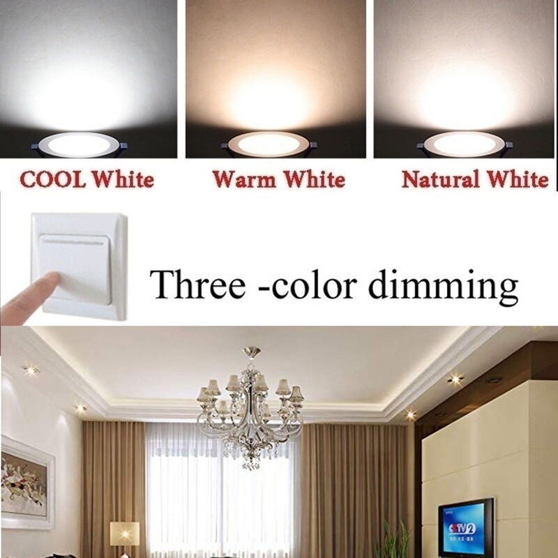 4/8/16PCS 7W 3Color Dimmable LED Downlight Recessed Ceiling Panel Light 85-265V