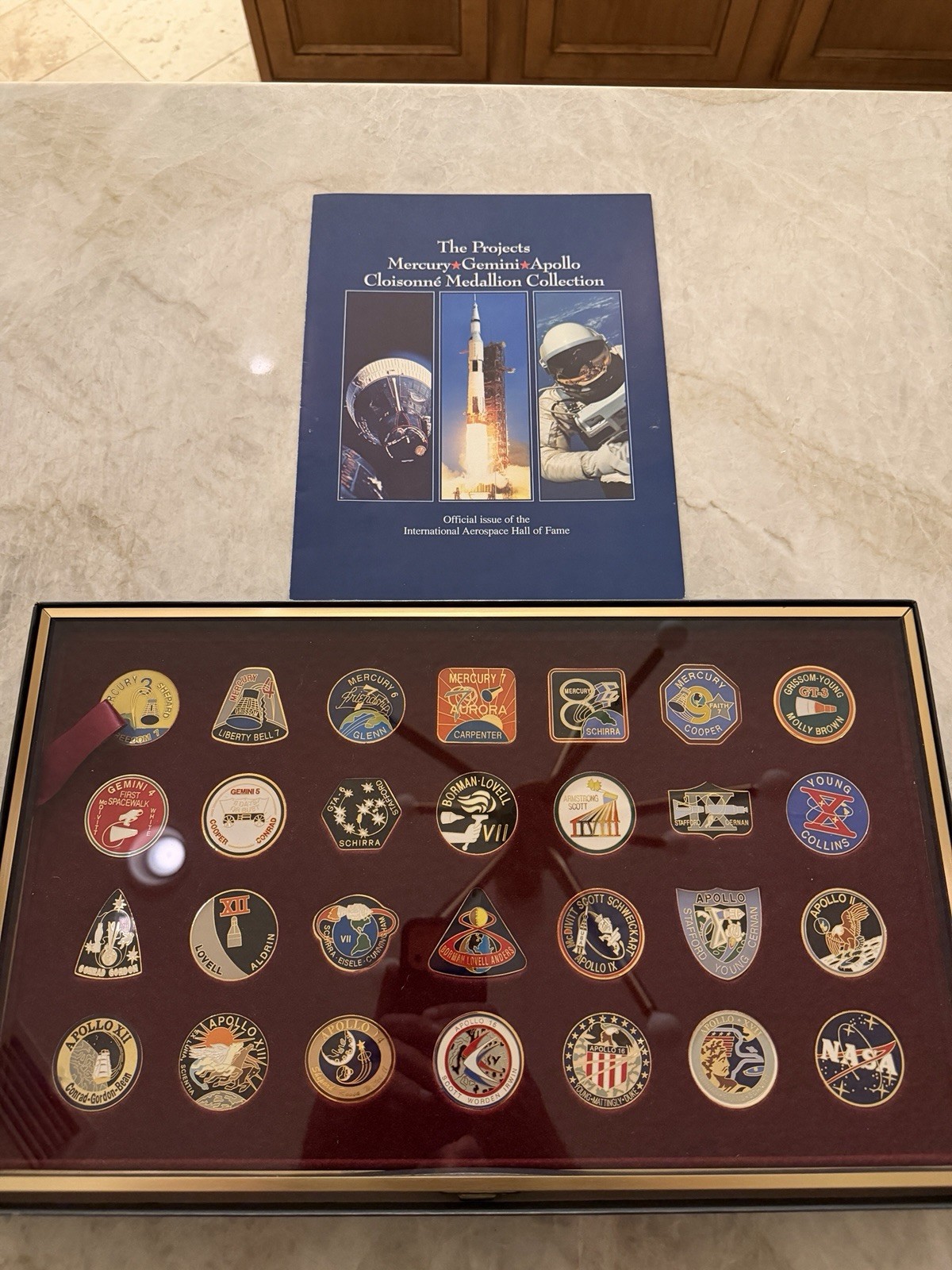 Project Mercury Gemini Apollo Cloisonné Medallion Collection Complete Set