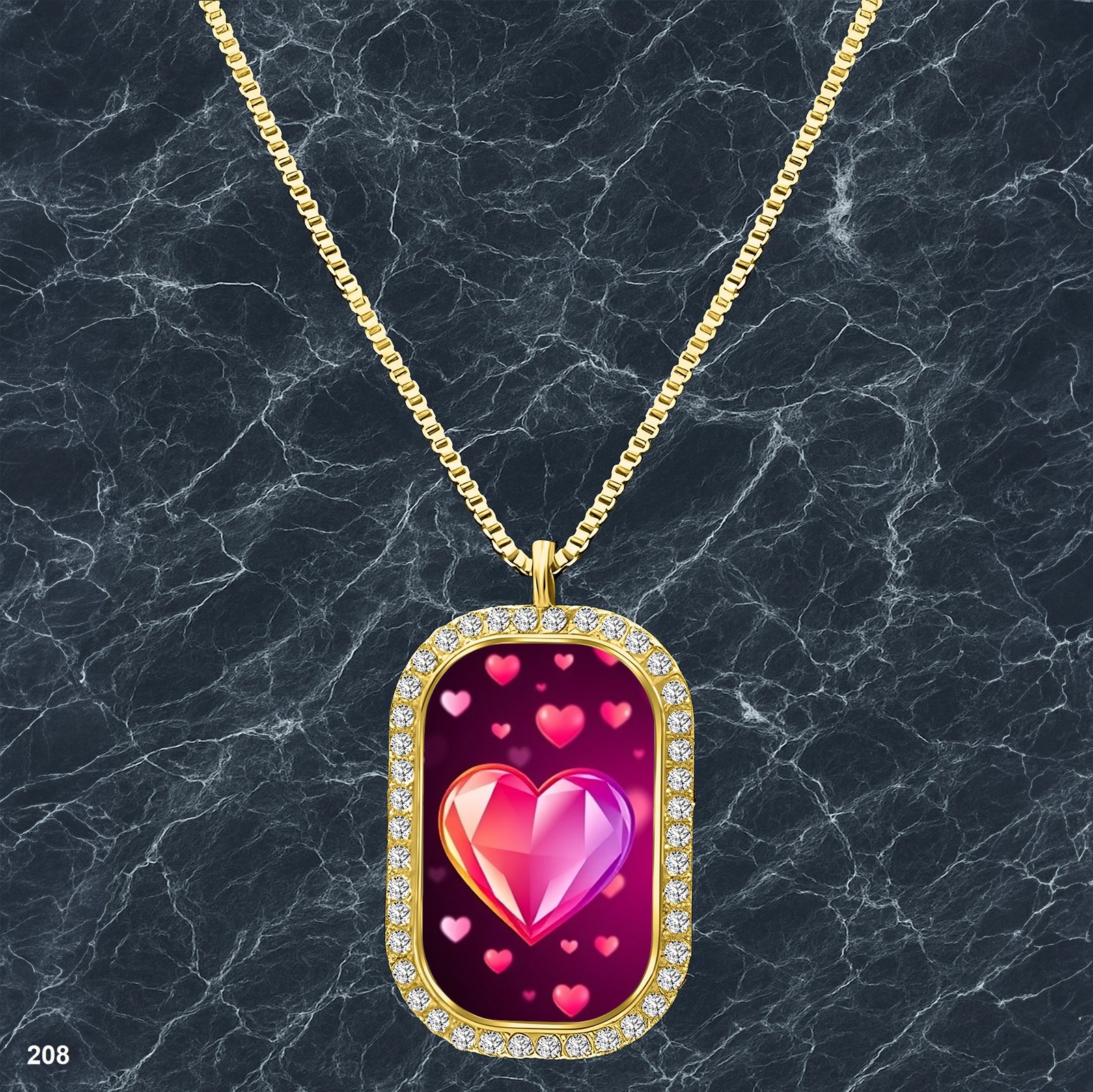 New Colorful Hearts Pendant Necklace Image Design Lovely Gold Tone Epic