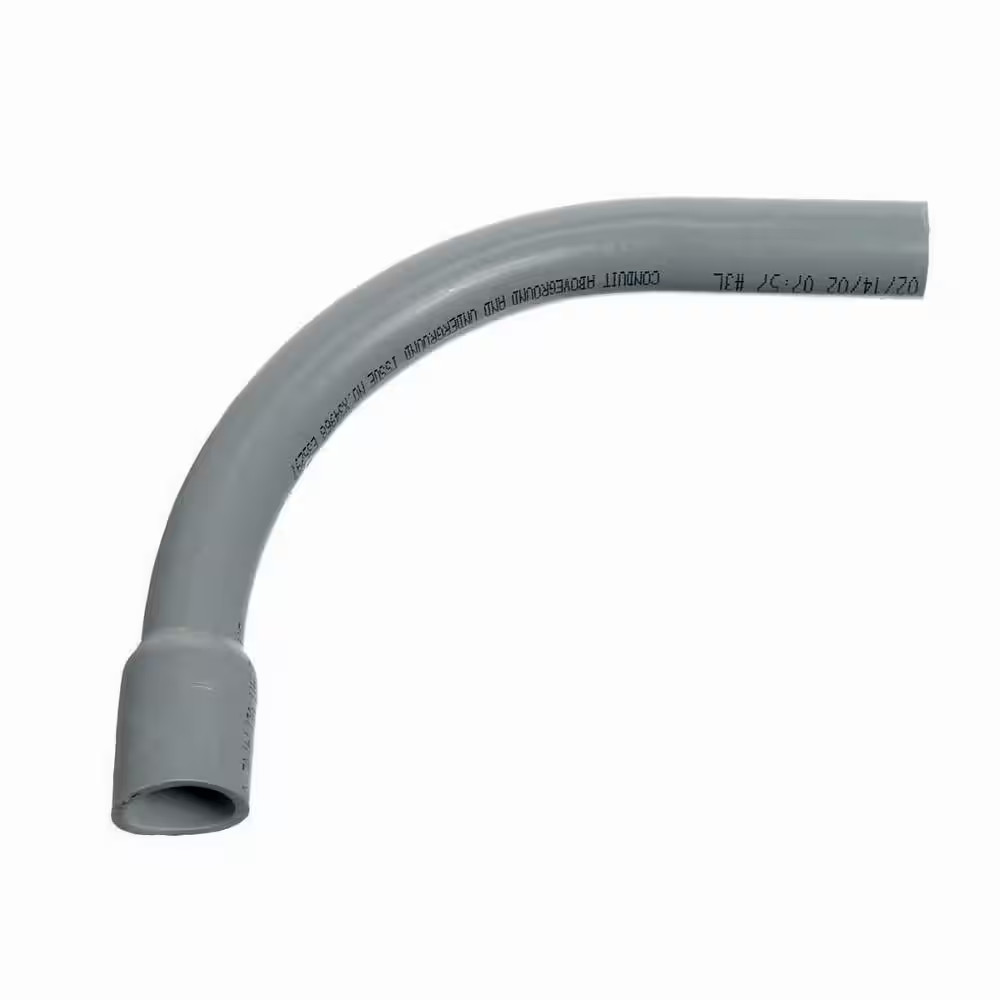 2-1/2 In. 90° Schedule 40 Electrical PVC 24 In. Bend Radius Belled End Elbow (UA
