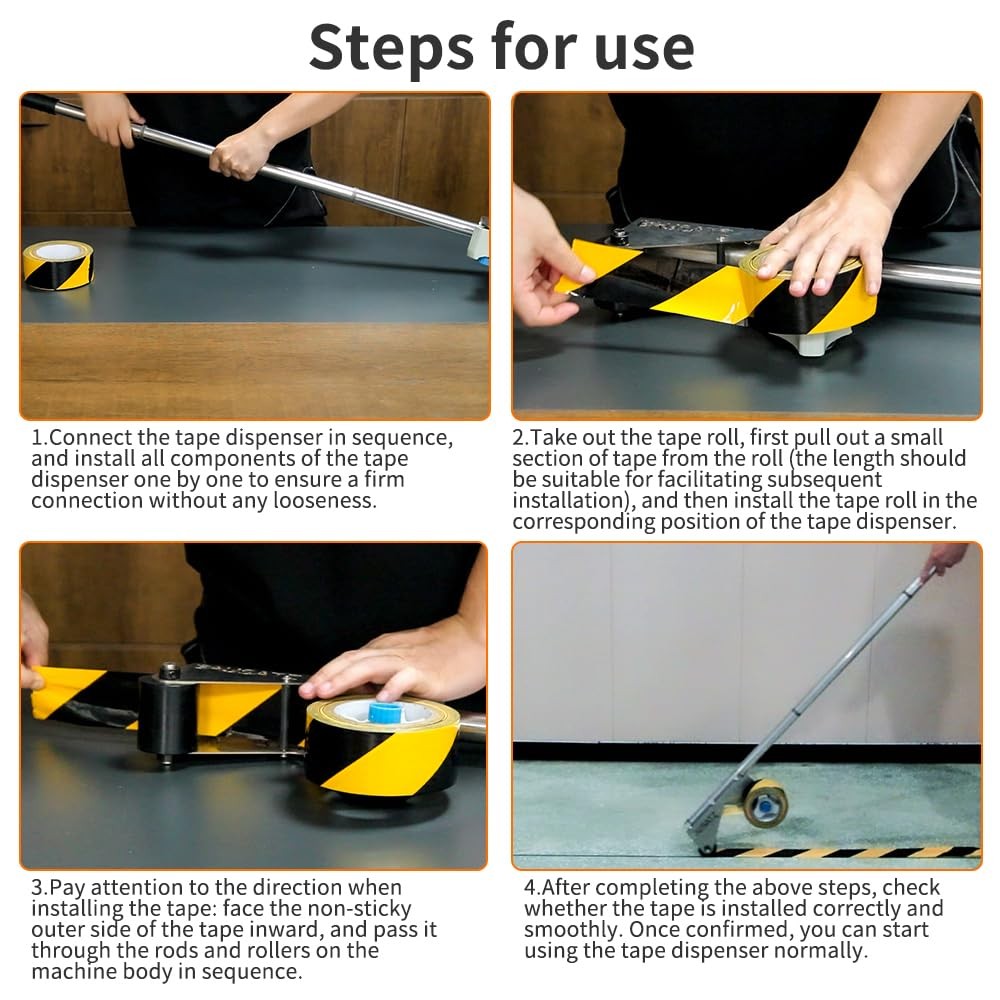 Floor Tape Marking Machine Manual Lane Marking Applicator with Rubber Roller ...
