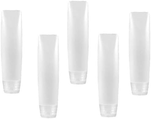 GANPUB 5 Pcs White 1 oz Travel Bottles Empty Refillable Toothpaste Tubes Cont...