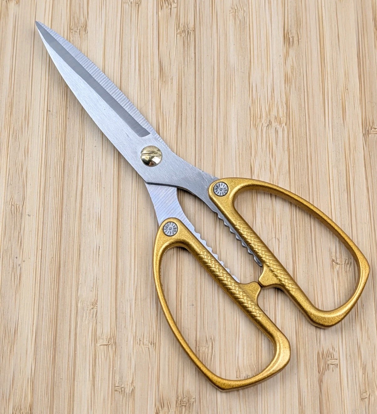 7.5-inch Household SCISSORS/SHEARS, Slim Profile, Stainless, GOLD Finish Handle