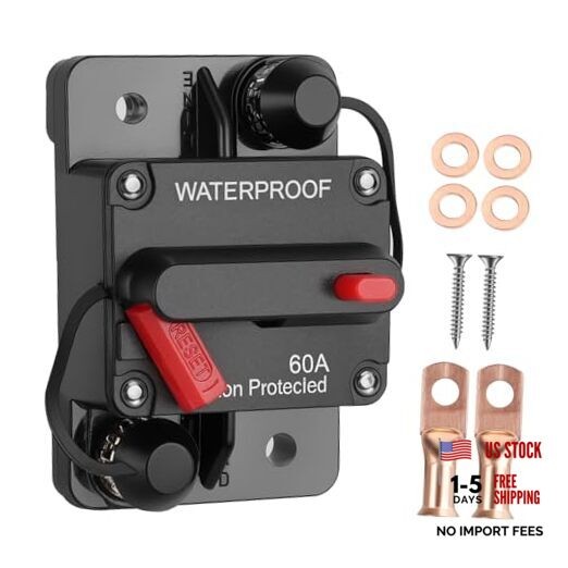60 Amp Marine Circuit Breaker Switch for Trolling Motor Battery Box, Premium