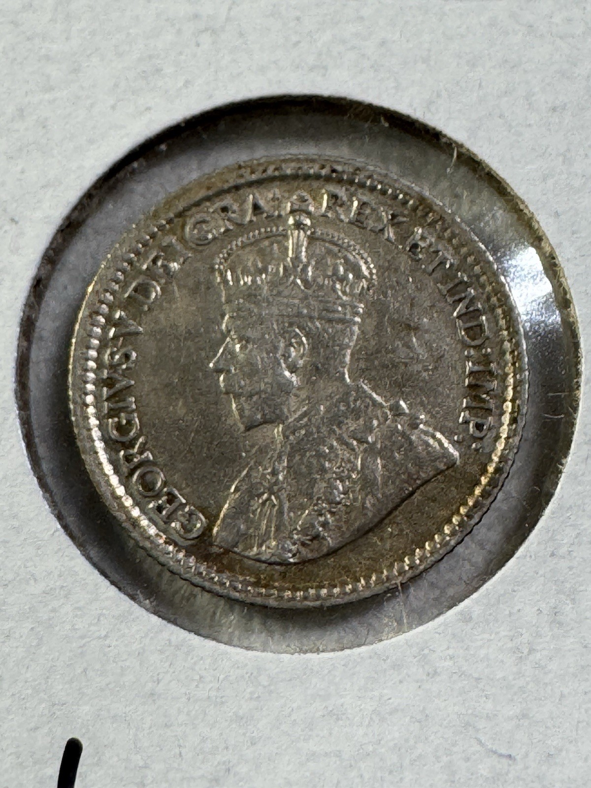 1914 Canada 5 Cents Small Silver Coin Cleaned
