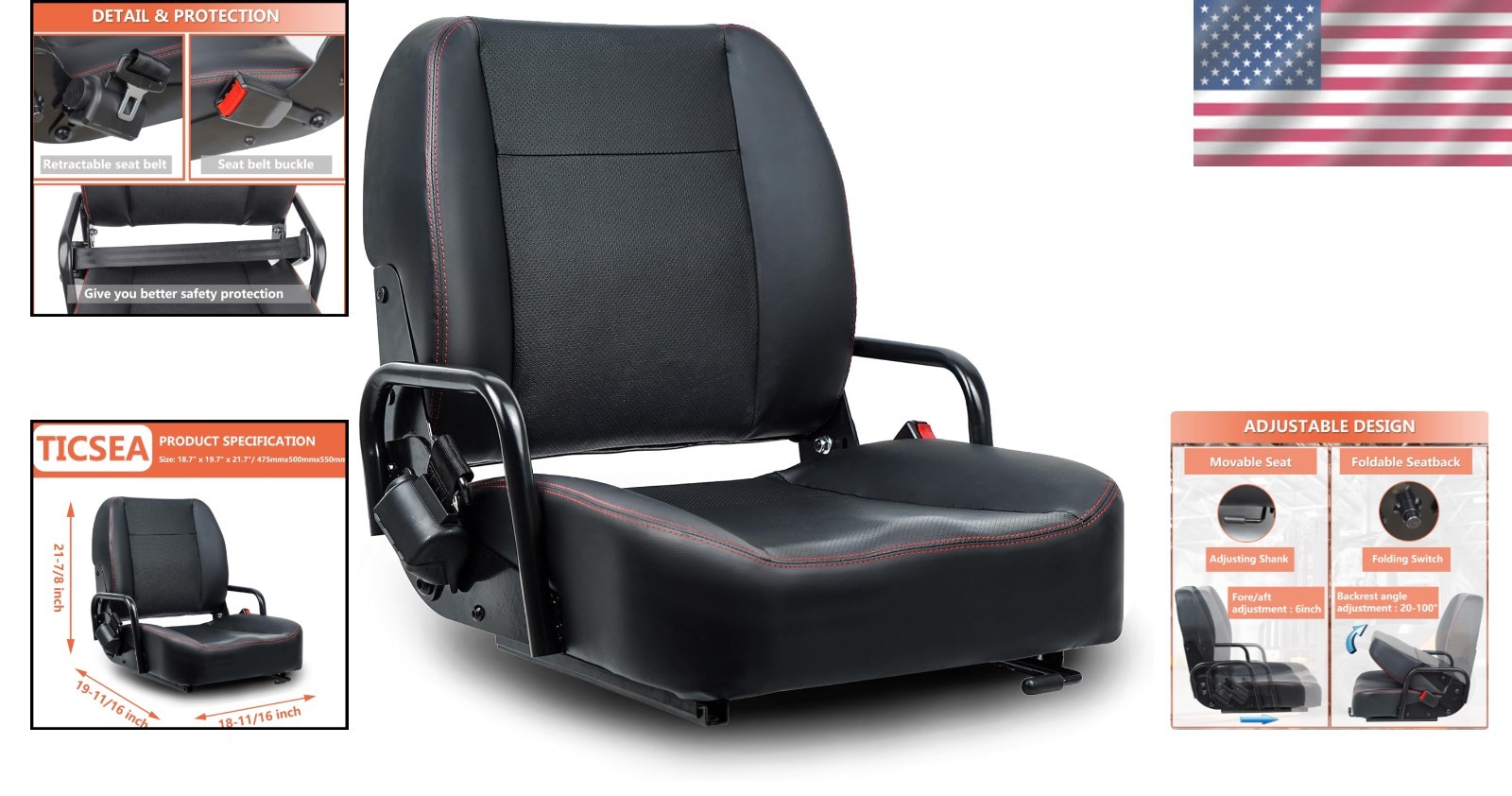 Versatile Adjustable Forklift Chair