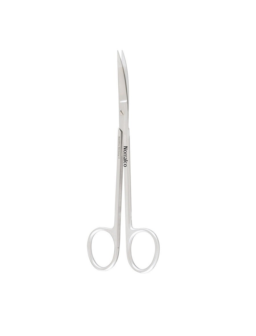 Joseph Nasal Scissor, 5.3/4", Curved Blades, 1 Serrated Blade, Sharp Points