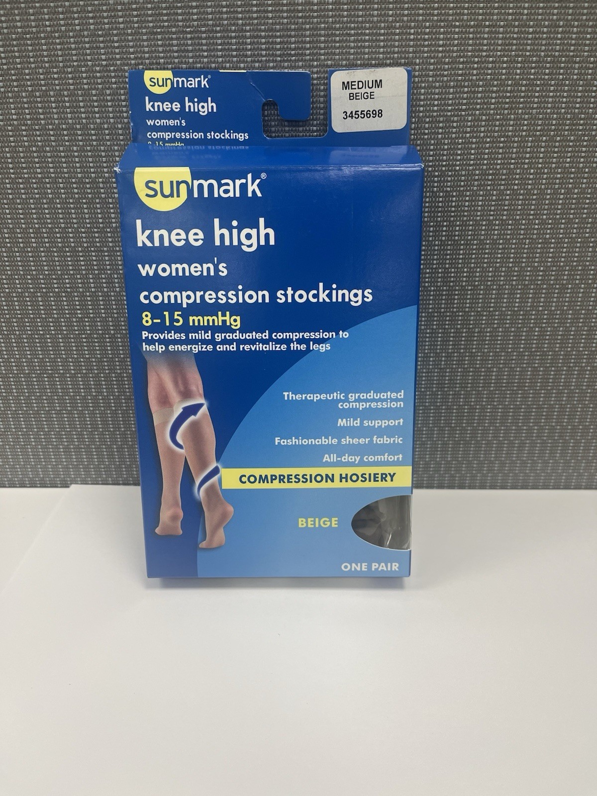 Sunmark Knee High Women's compression stockings 8-15 mmHg MEDIUM BEIGE 3455698