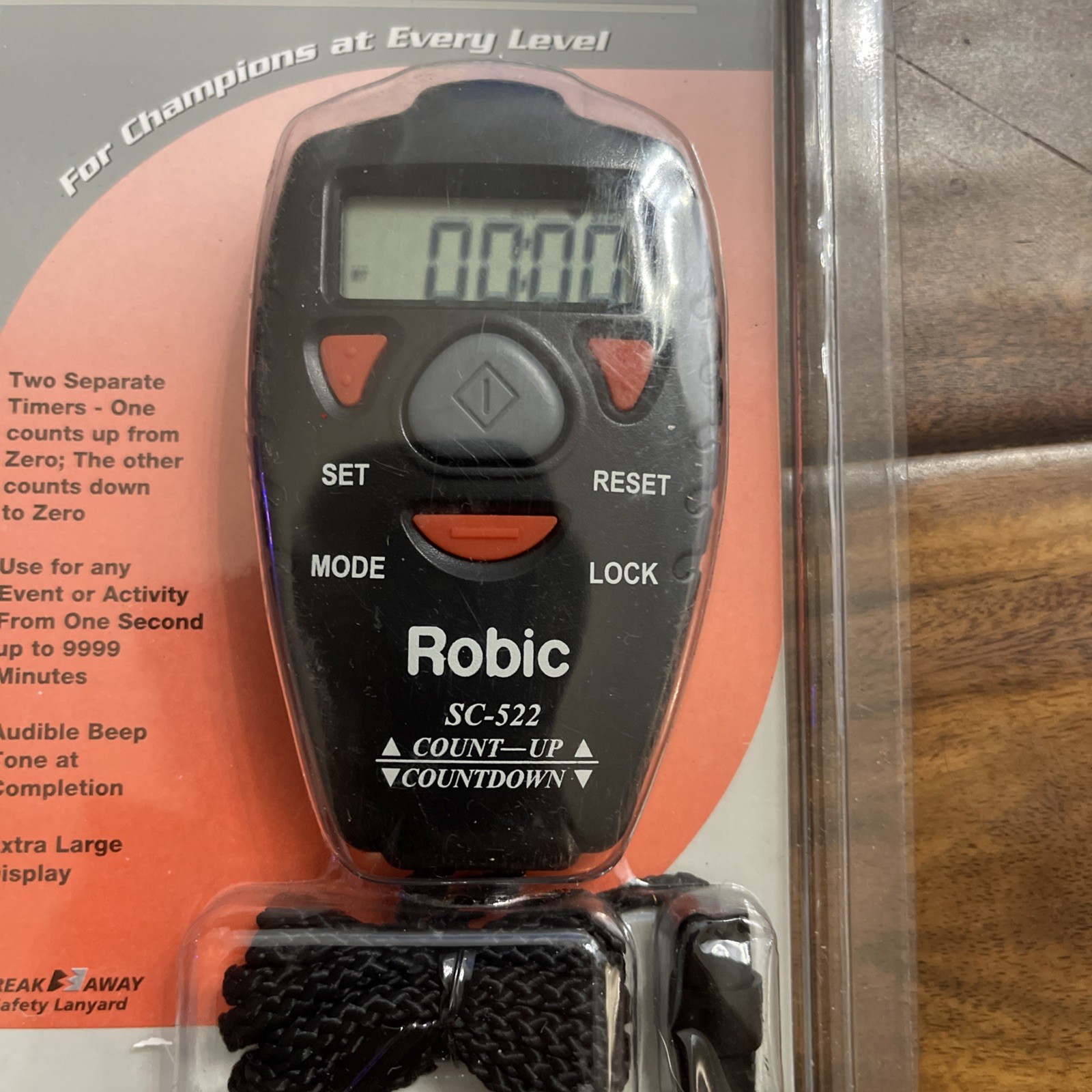 Robic SC-522 Digital Count-Up and Countdown Handheld Timer Black