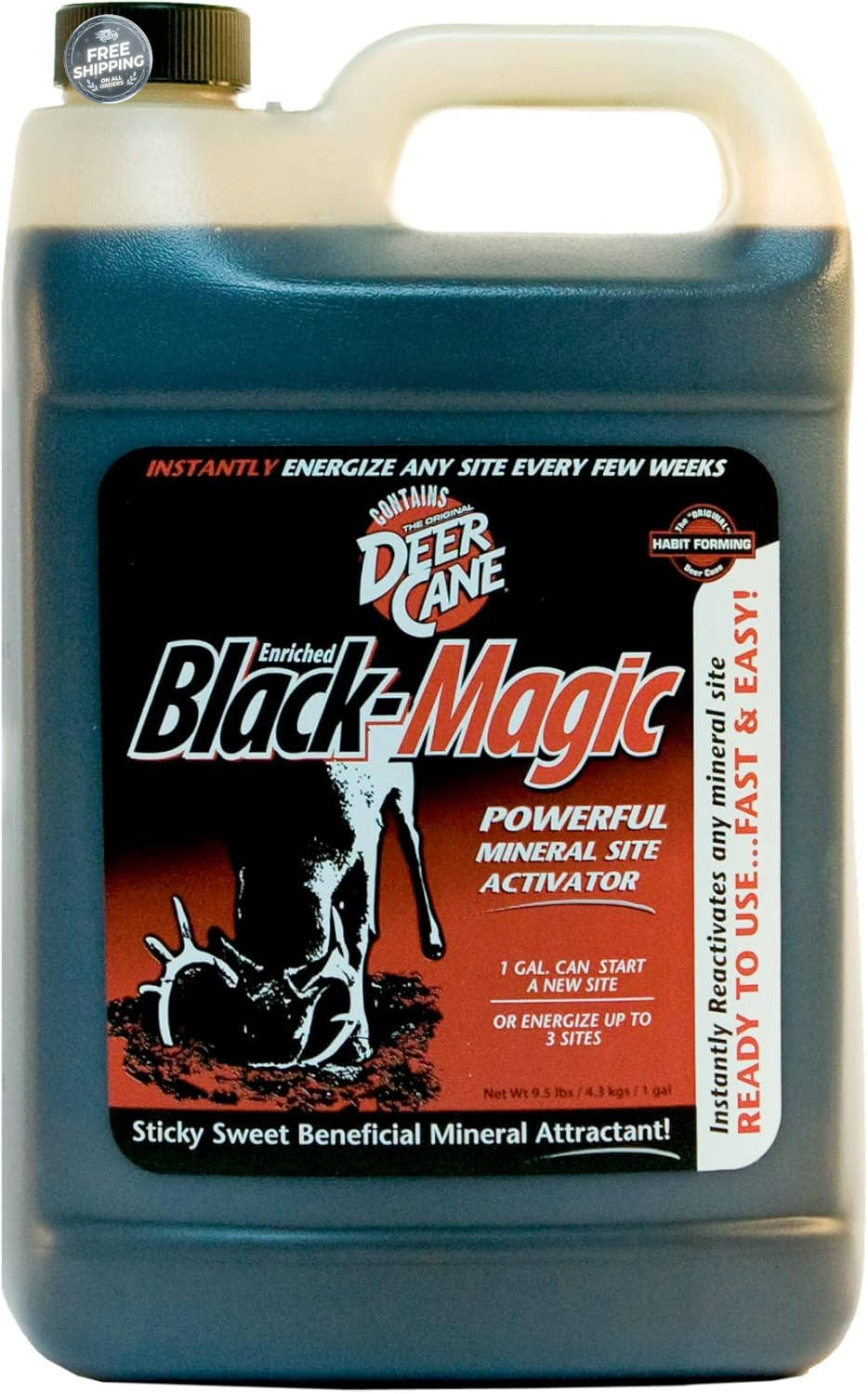 Deer Cane Black Magic Liquid Mineral Deer Attractant - Fast & Easy to Use All Ye