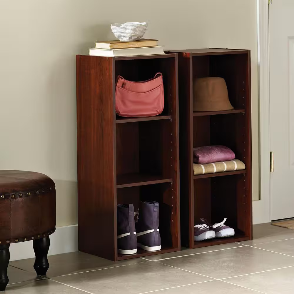 3 Cube Storage Organizer Stackable Laminate Shelf Closet Shoe Rack Unit