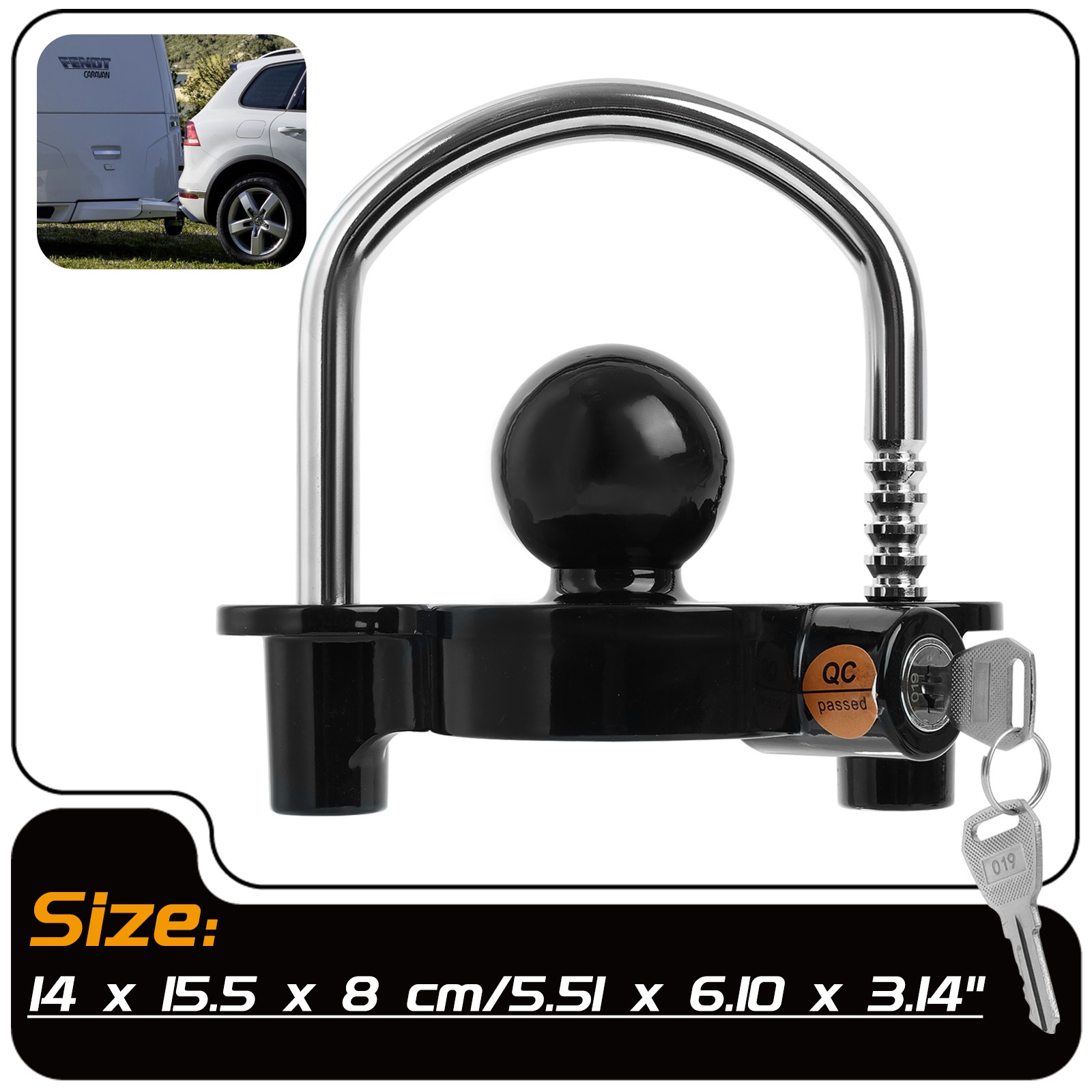 Heavy-Duty Coupler Lock Trailer Locks Ball Hitch Trailer Hitch Coupling Lock NEW