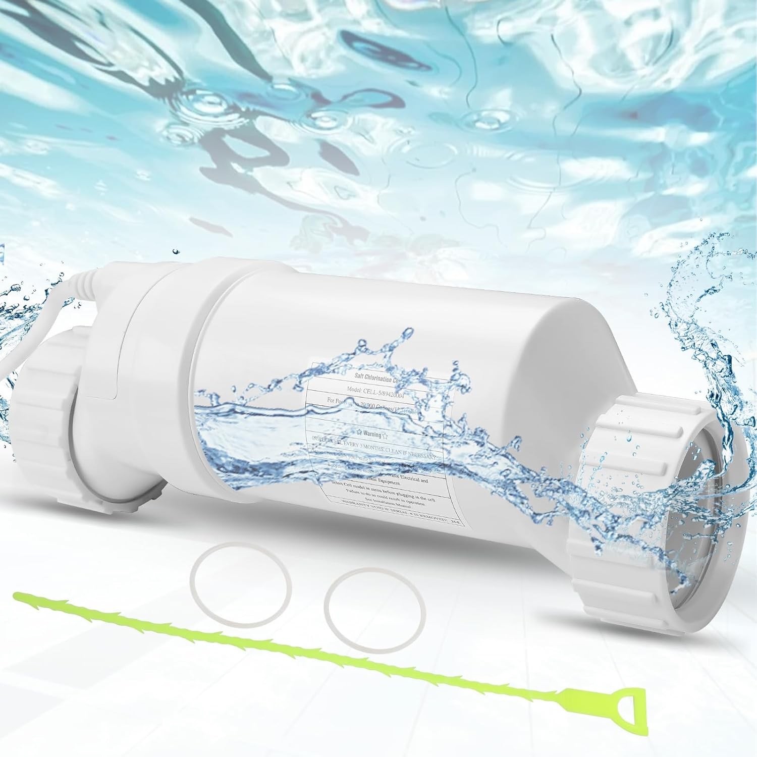 Salt Water Pool Chlorinator System Cell-5 Suitable for Pools Up to 20000 Gallons