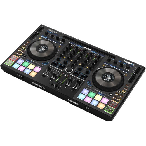 Reloop Mixon 8 Pro 4-Channel Professional Hybrid DJ Controller, Black