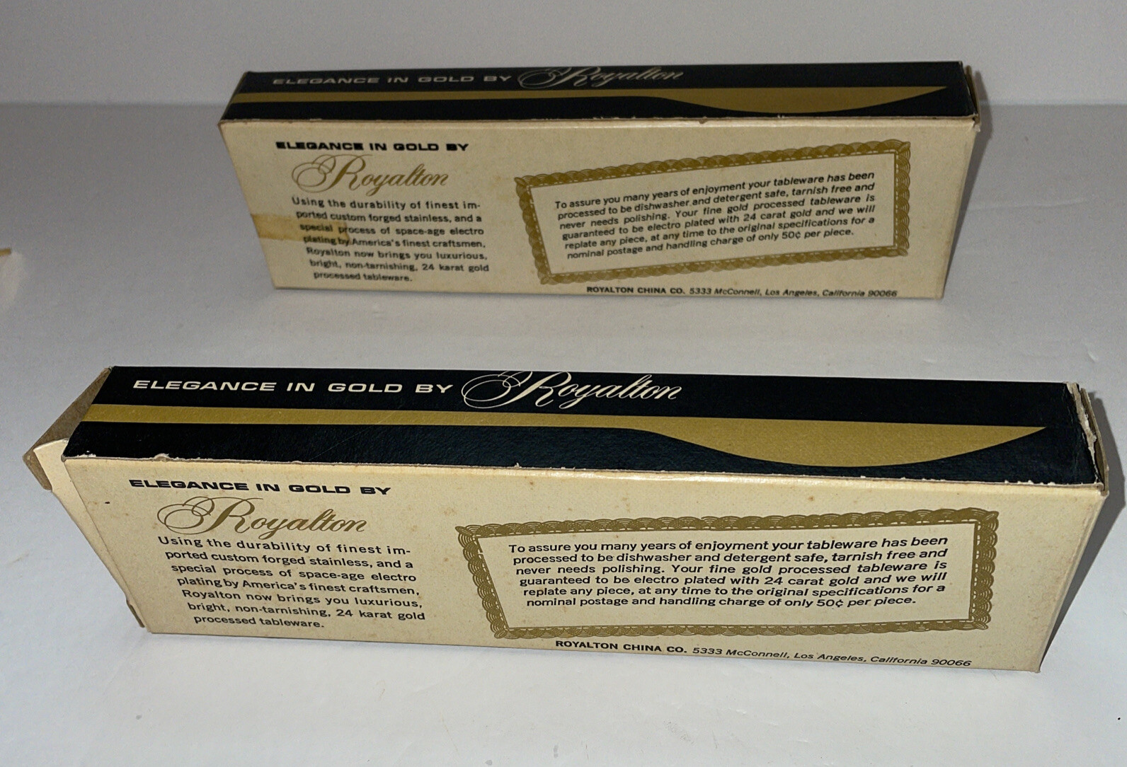 Custom Design Elegance in Gold 7 Pieces Stainless Flatware Silverware Ladle Box