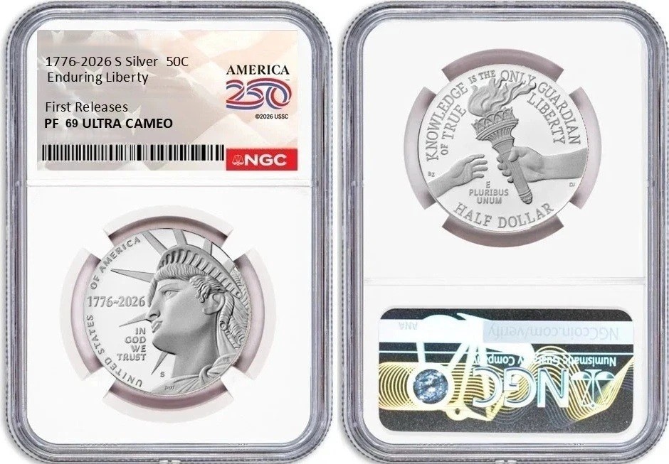 1776-2026 S Silver Enduring Liberty 50C NGC PF 69 UCAM First Releases PRESALE!