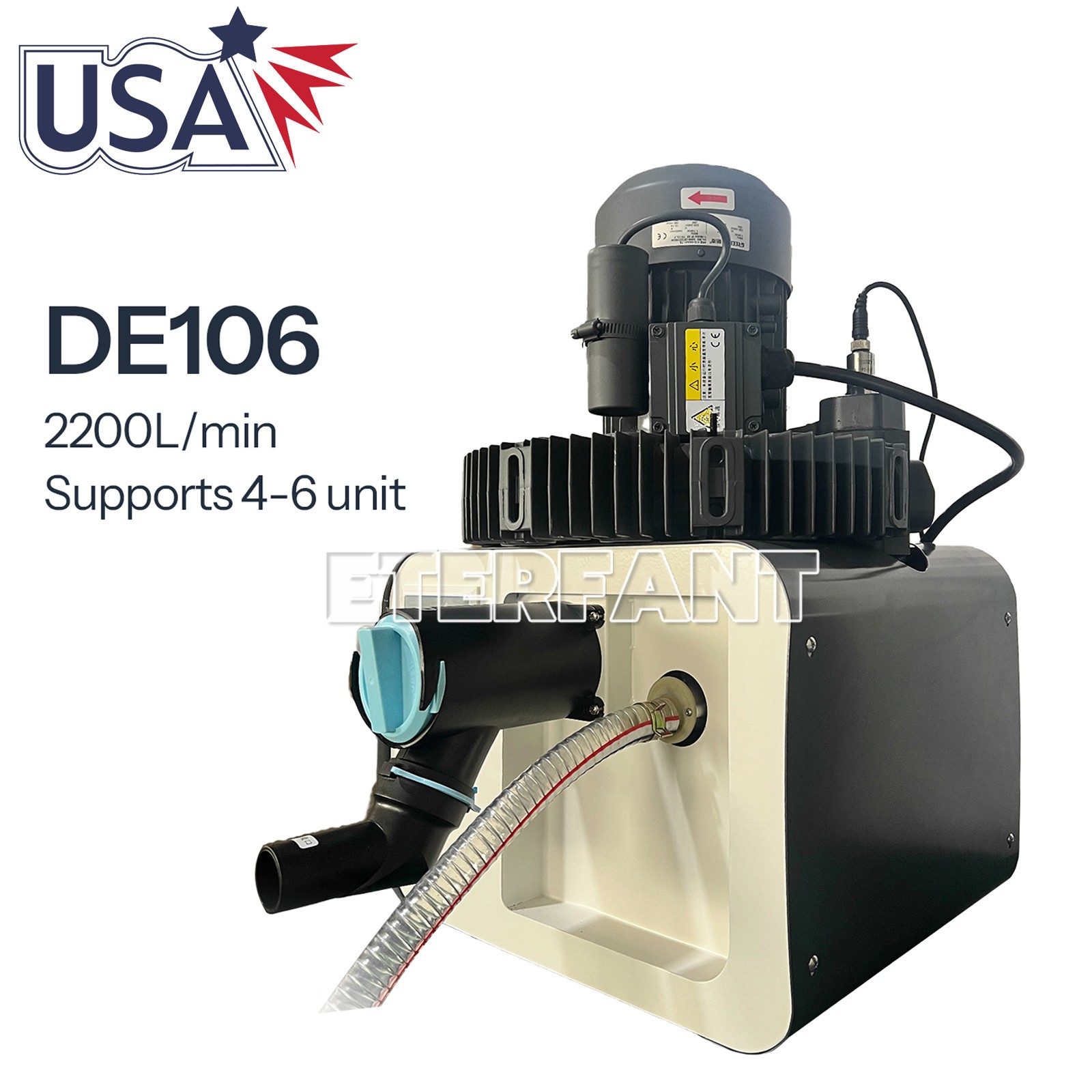 Dental Electric Suction Machine Vacuum System 2200L/min Semi-Dry Type for Chairs