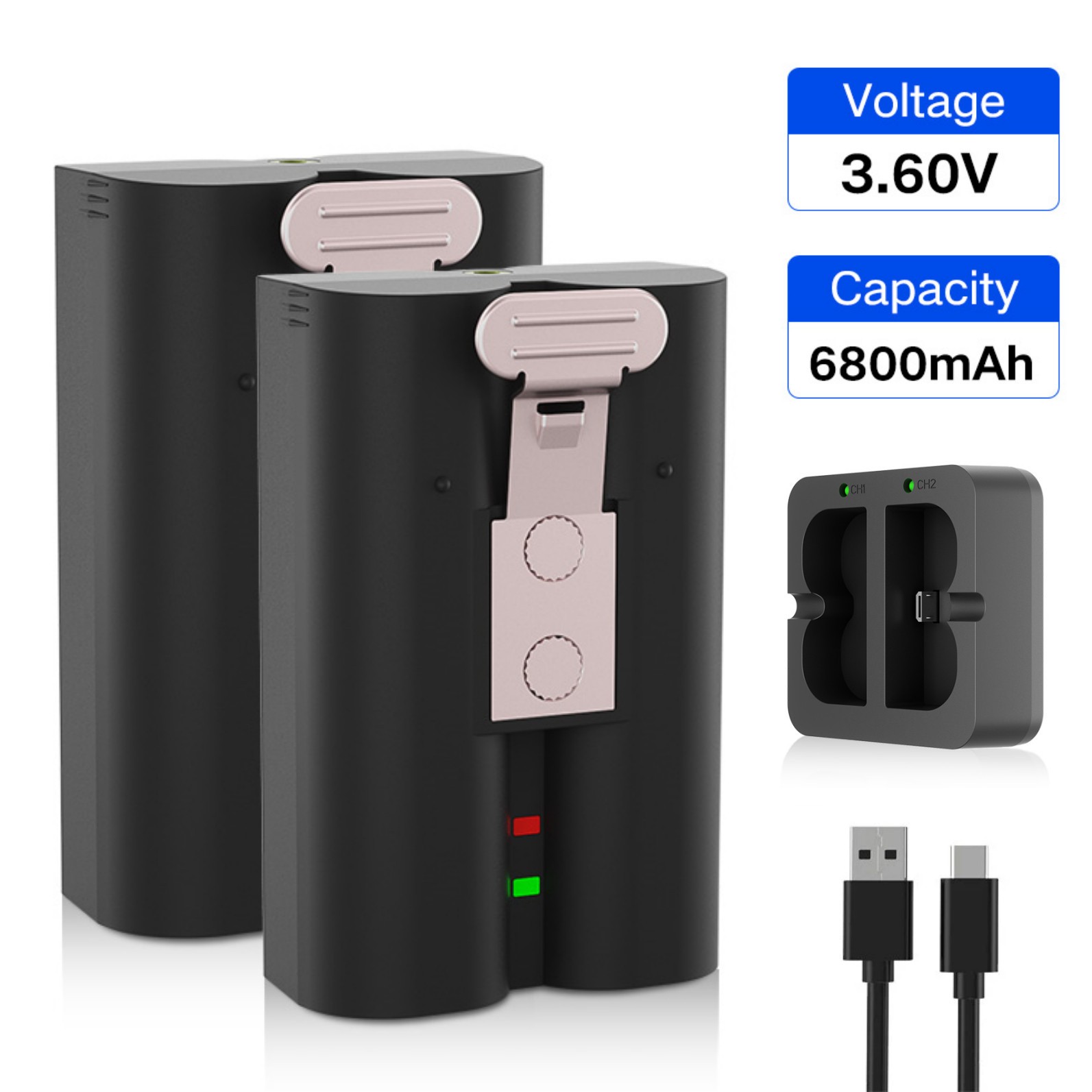 2x Ring Video Doorbell Spotlight Camera Lithium Battery For + Charger Station