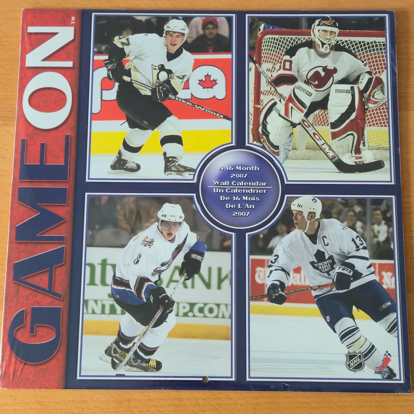 2007 GAME ON NHL HOCKEY WALL CALENDAR BRODEUR SUNDIN JAGR CROSBY OVECHKIN - New