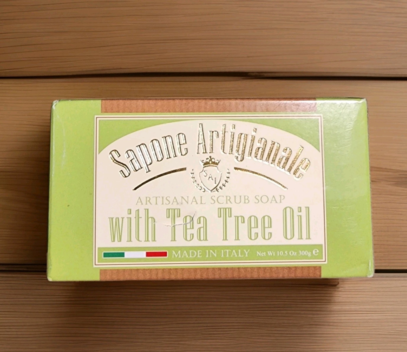 Sai Sapone Artigianale Artisanal Scrub Soap W/ Tea Tree Oil 10.5Oz Made In Italy