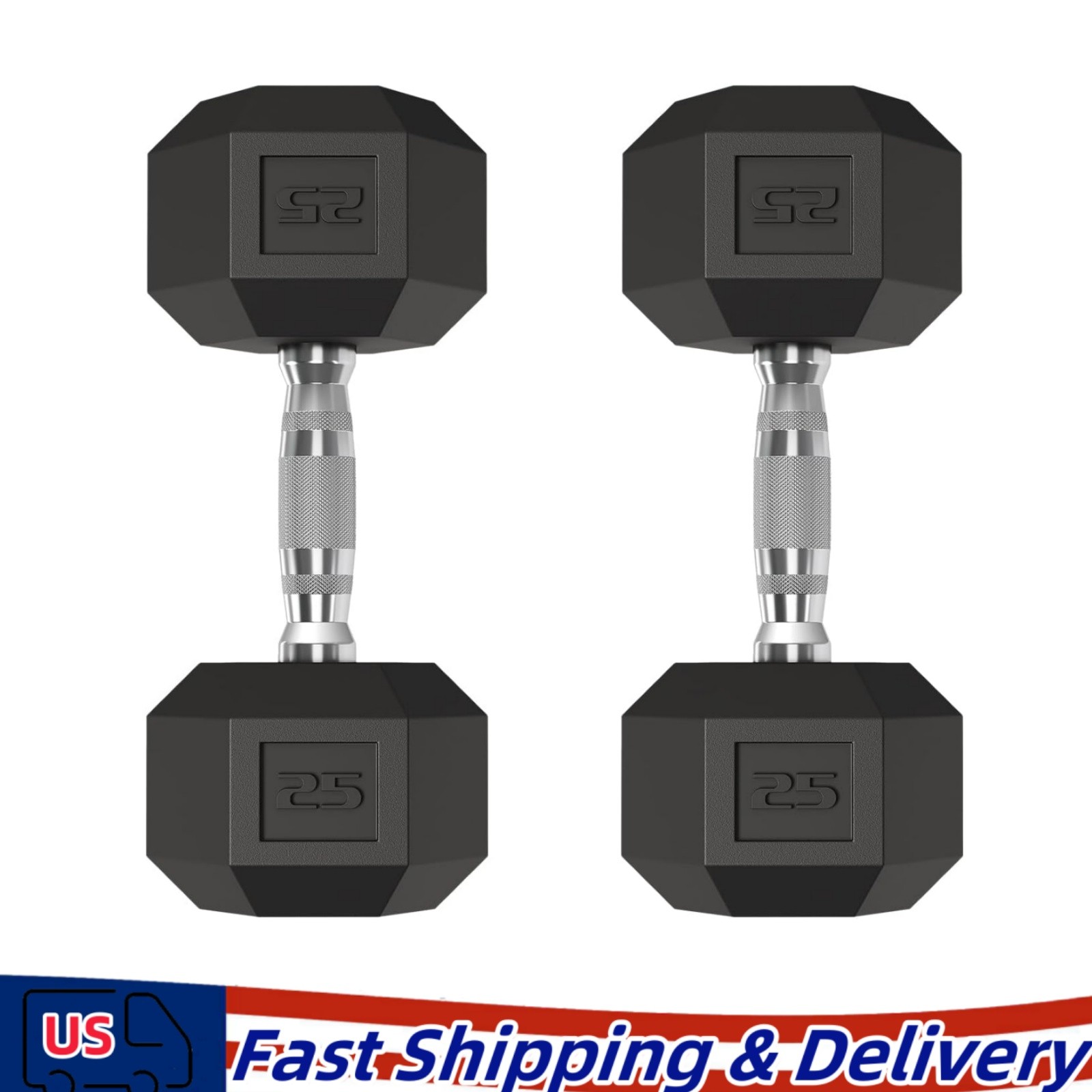 Dumbbell Set 25 LB x 2 Weight Set for Men & Women Body Building Training