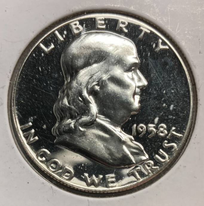 1958 Proof Franklin Silver 50¢ **VERY SHINY COIN**