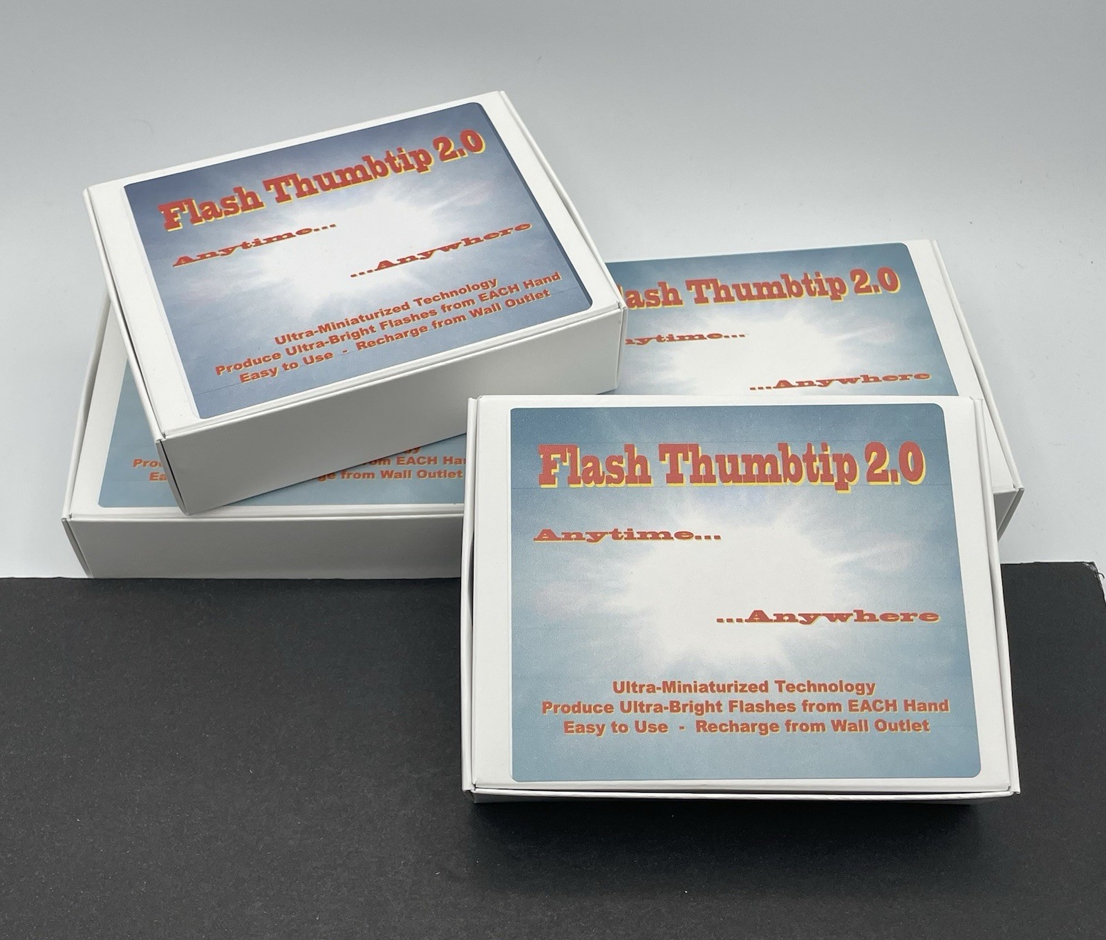 Flash ThumbTip 2.0 Magic Trick Prop Gimmick Light Illusion WHITE USB CHARGER