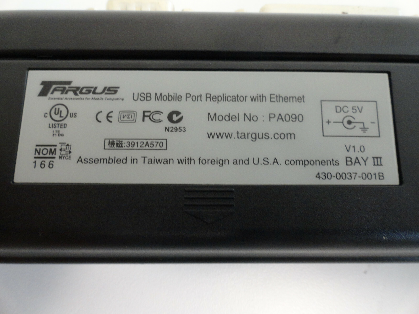 JJ7: Targus PA090 USB Mobile Port Replicator