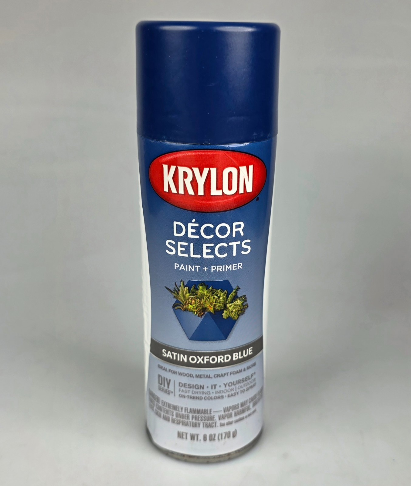 NEW 6 PK KRYLON DIY SERIES PAINT+PRIMER 6OZ SATIN OXFORD BLUE 6533 FREE SHIPPING