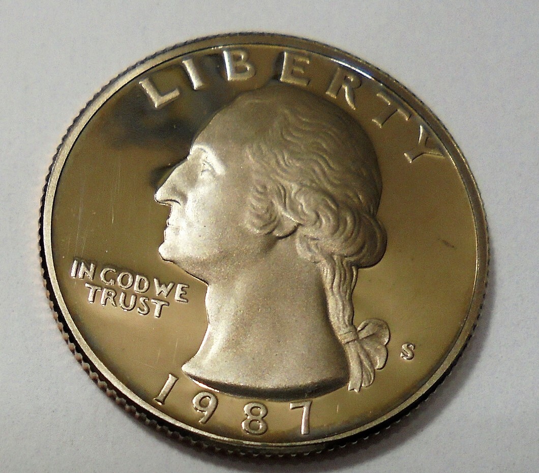 NICE 1987 s Proof Washington Quarter Deep Cameo # 149