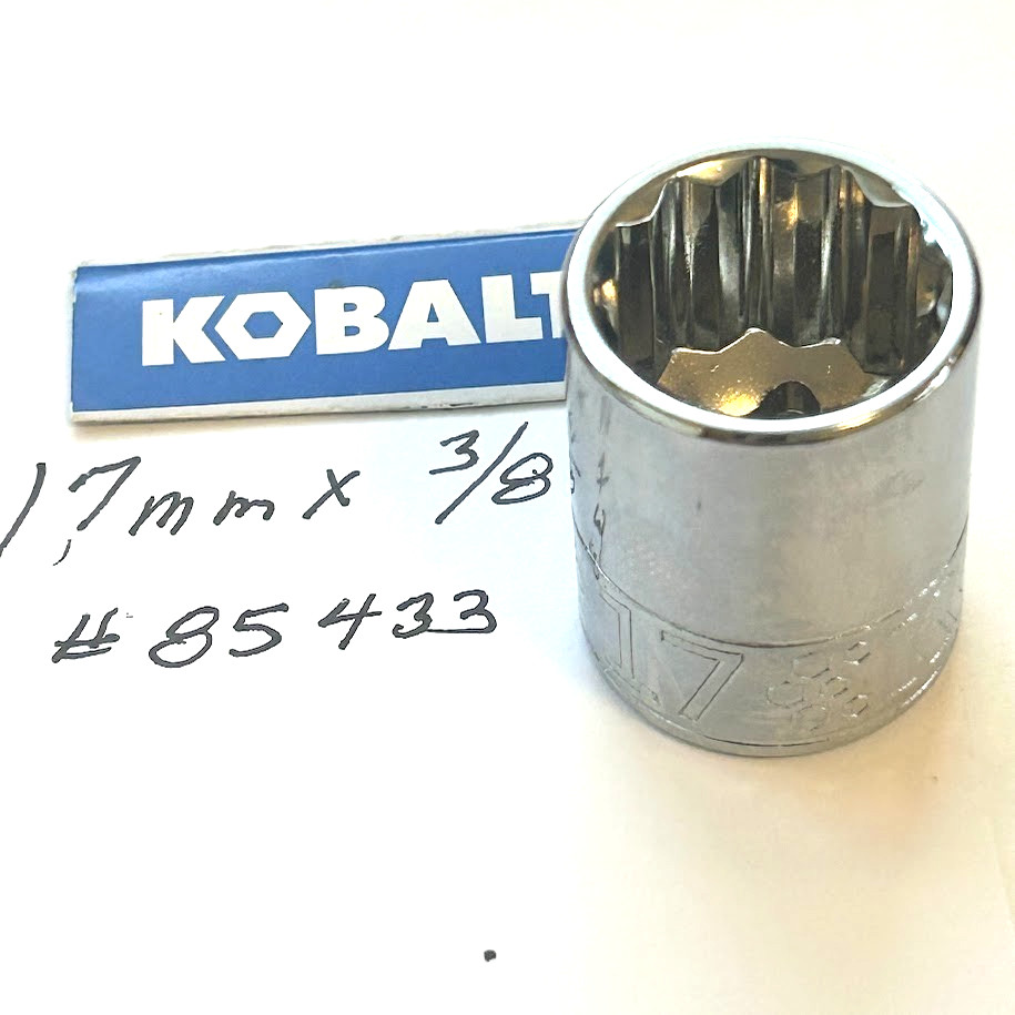 Kobalt 17 mm x 3/8" Dr Standard Chrome Socket 12 Pt  # 85433 Free USA Shipping