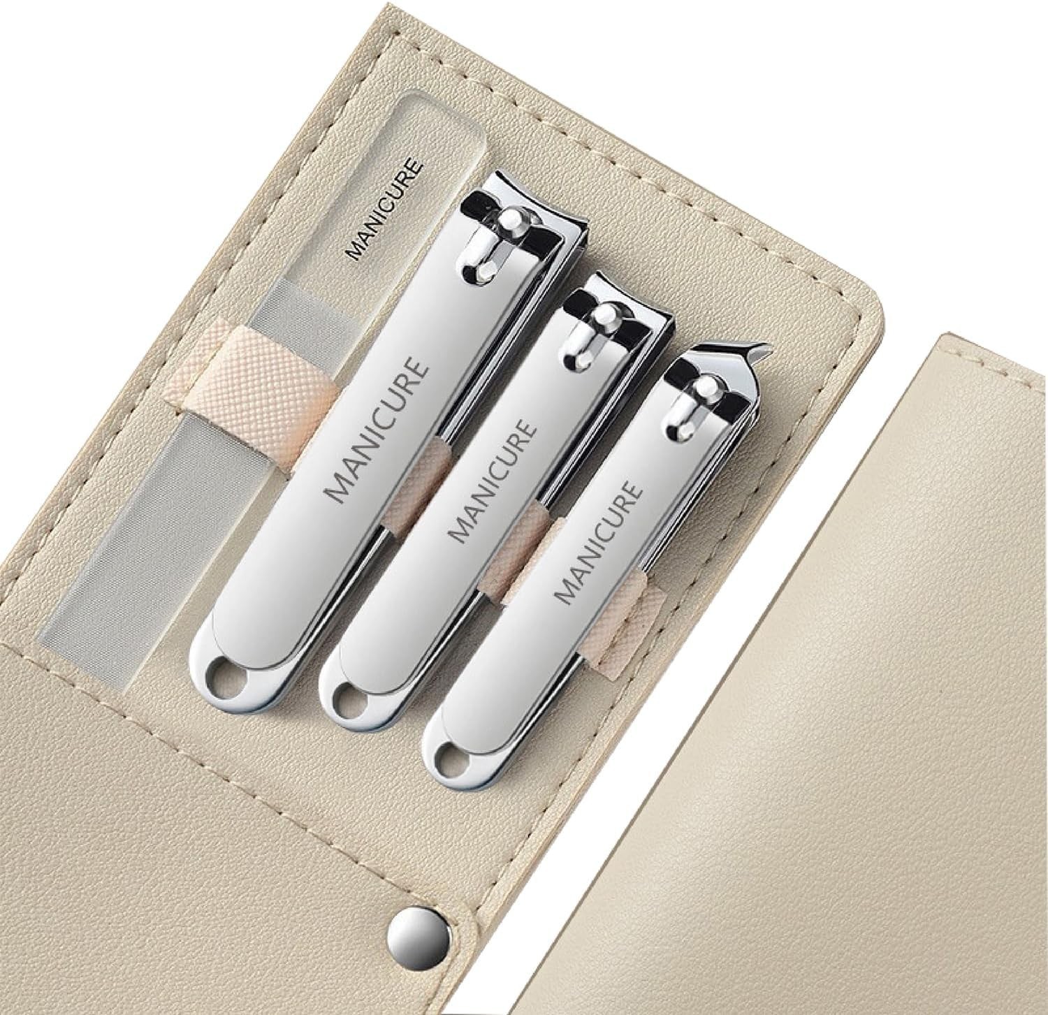 Heavy-Duty 4-Piece Nail Clippers Set with Case – Sharp High-Carbon Steel Clipper