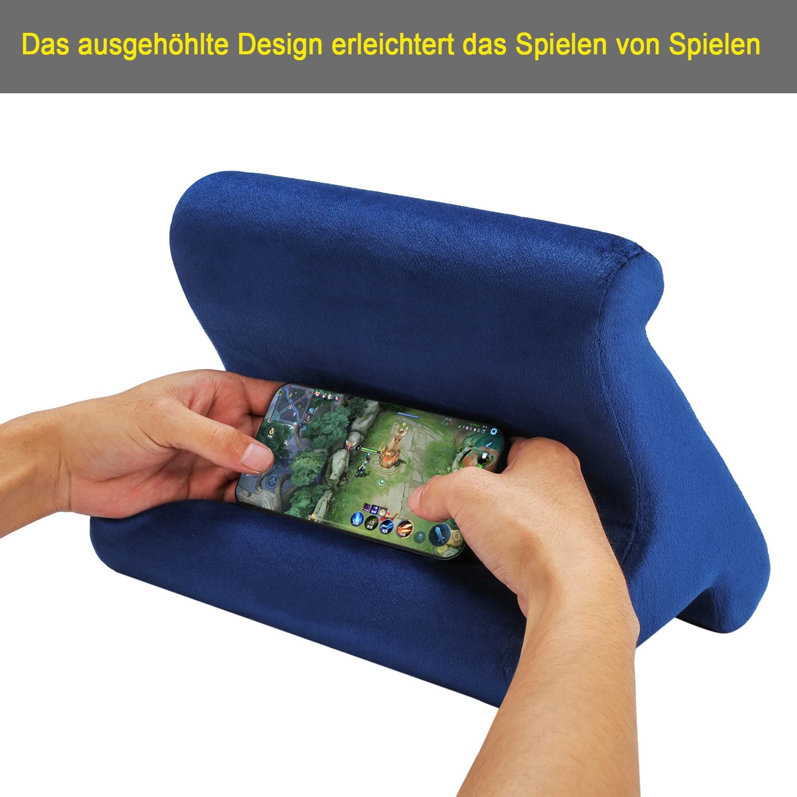 Tablet Pillow Stand Holder Dock for Bed with 3 Viewing Navy