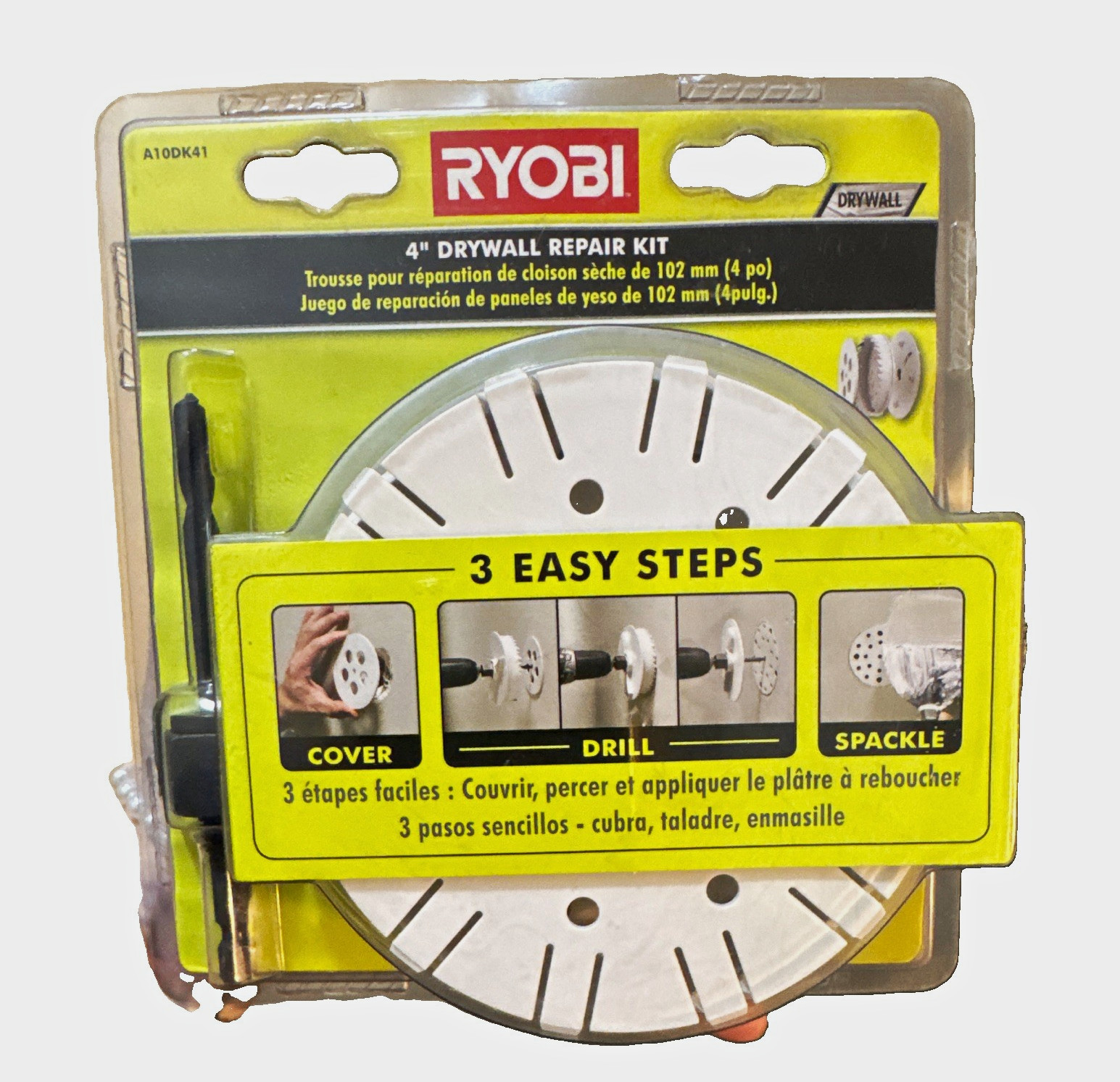 RYOBI 4 in Drywall Repair Kit for Drywall A10DK41 w/ Drill Bit, Hole Saw