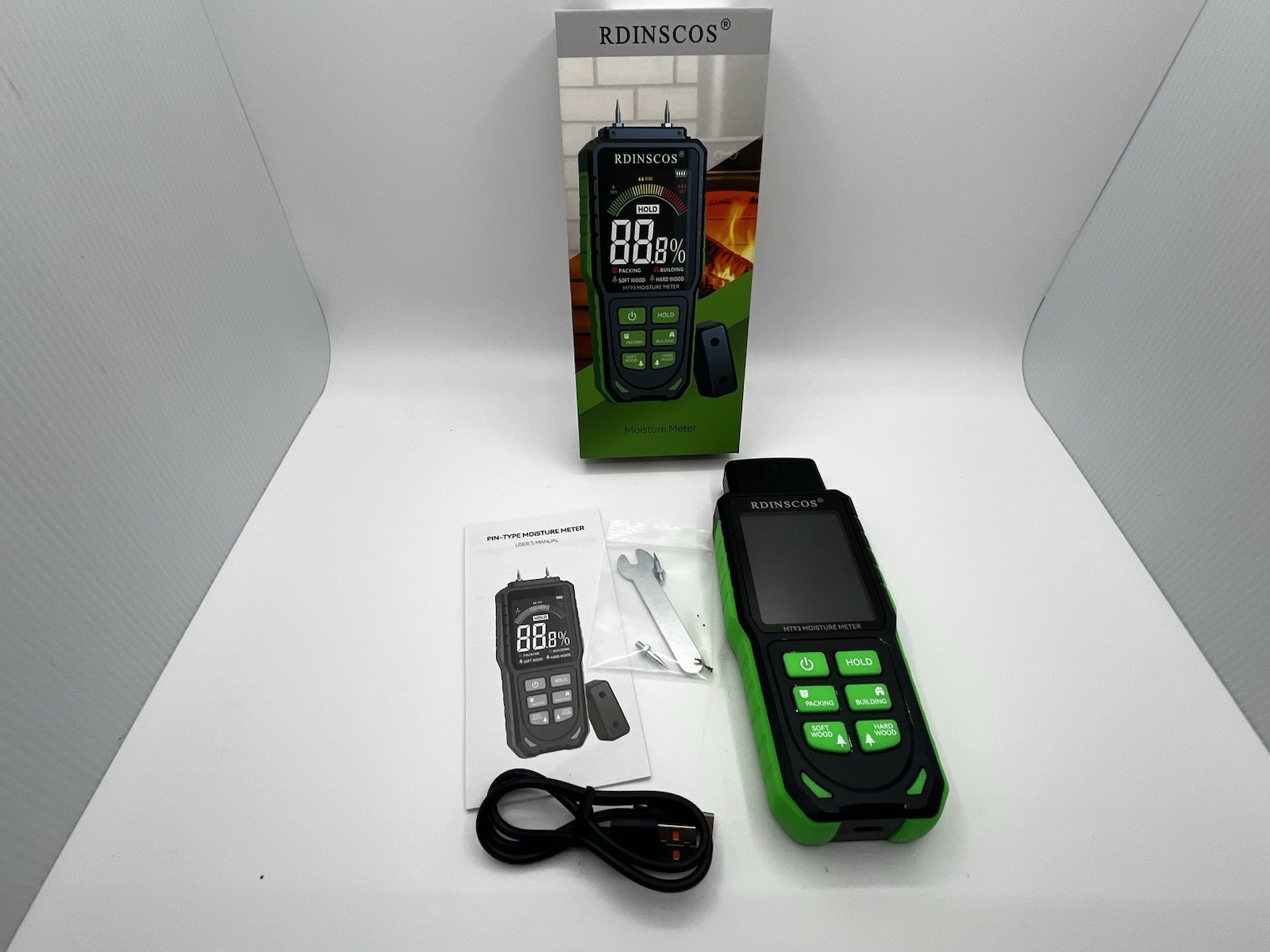 Rechargeable Moisture Meter for Wood, Walls & Hardwood Accurate Pin-Type Digit