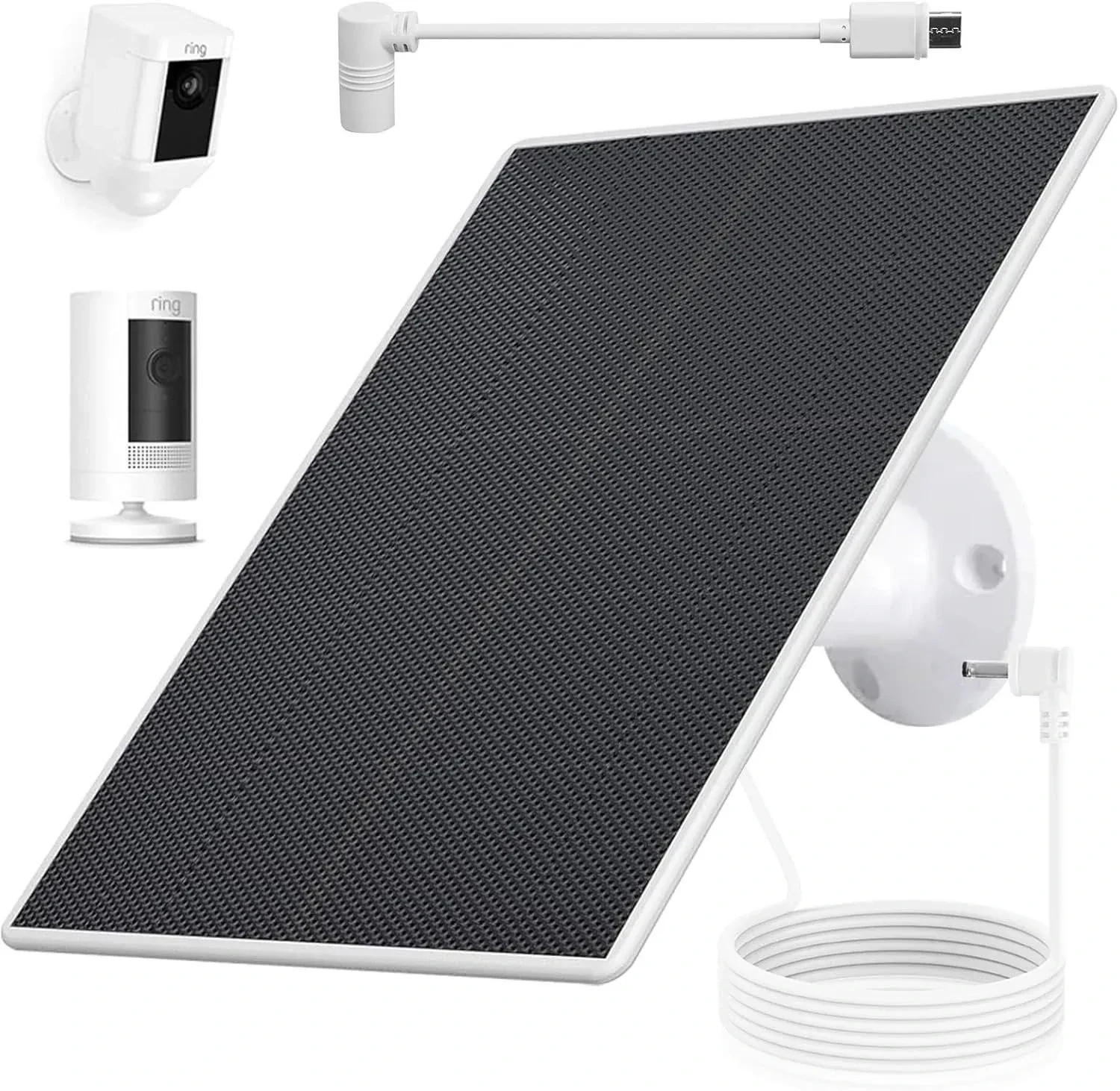 Ring Camera Solar Panel Charger for Stick Up and Spotlight Cams, Weatherproof