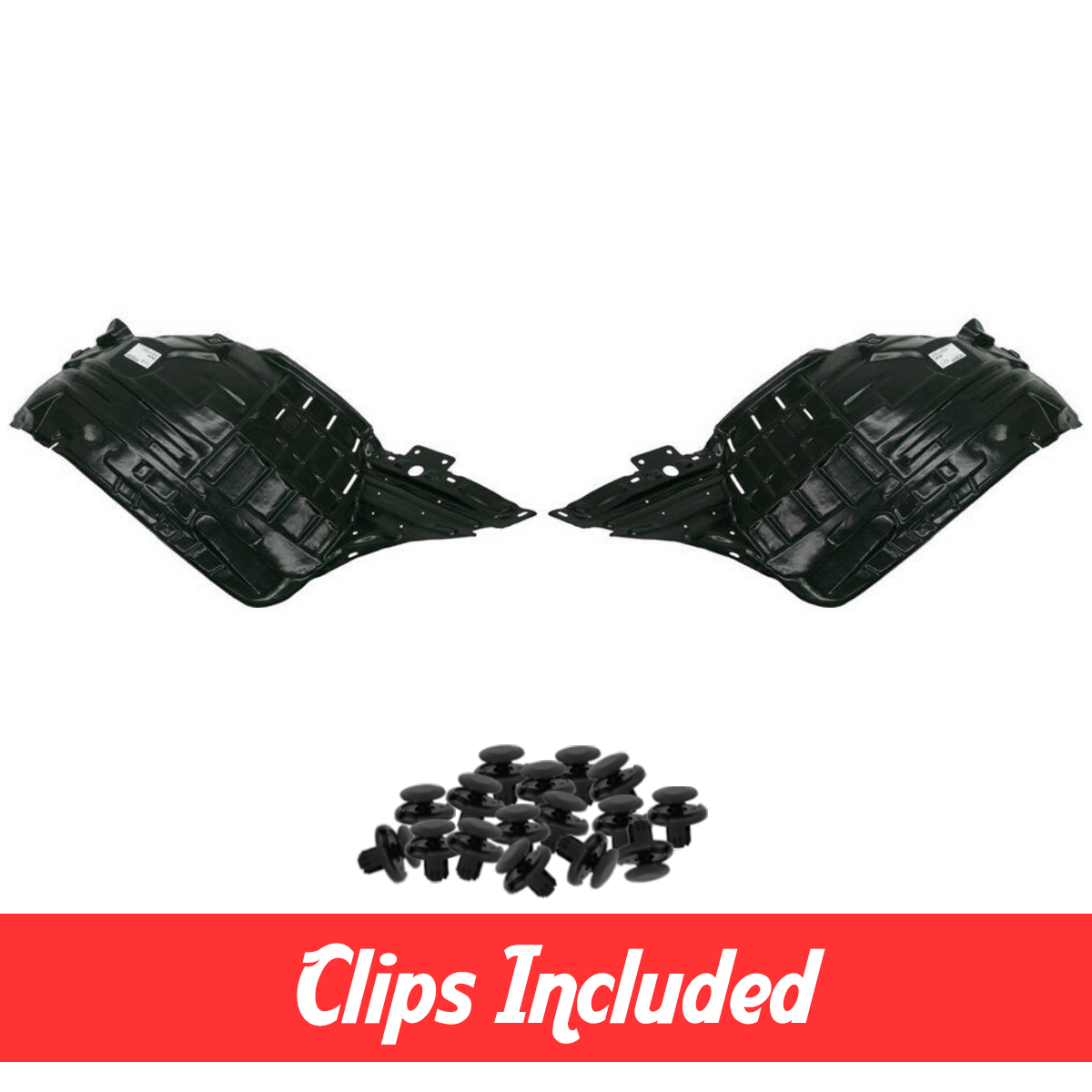 Front Driver & Passenger Side Fender Liner Set w/ Clips For 2006-2009 350Z