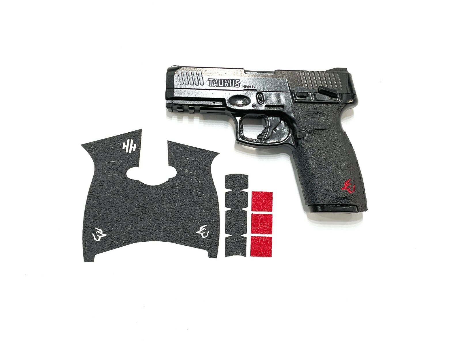 HANDLEITGRIPS Textured Rubber Gun Grip for Taurus G3 with Red Insert