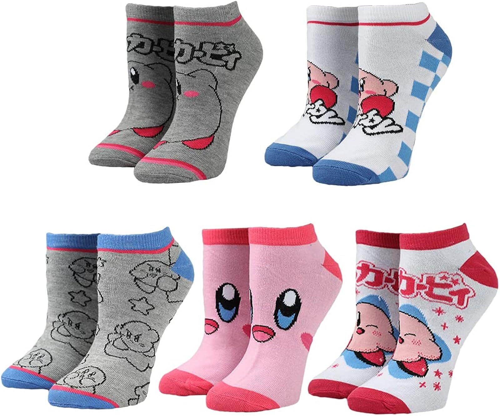 Kirby 5 Pair Ankle Socks, 9-11
