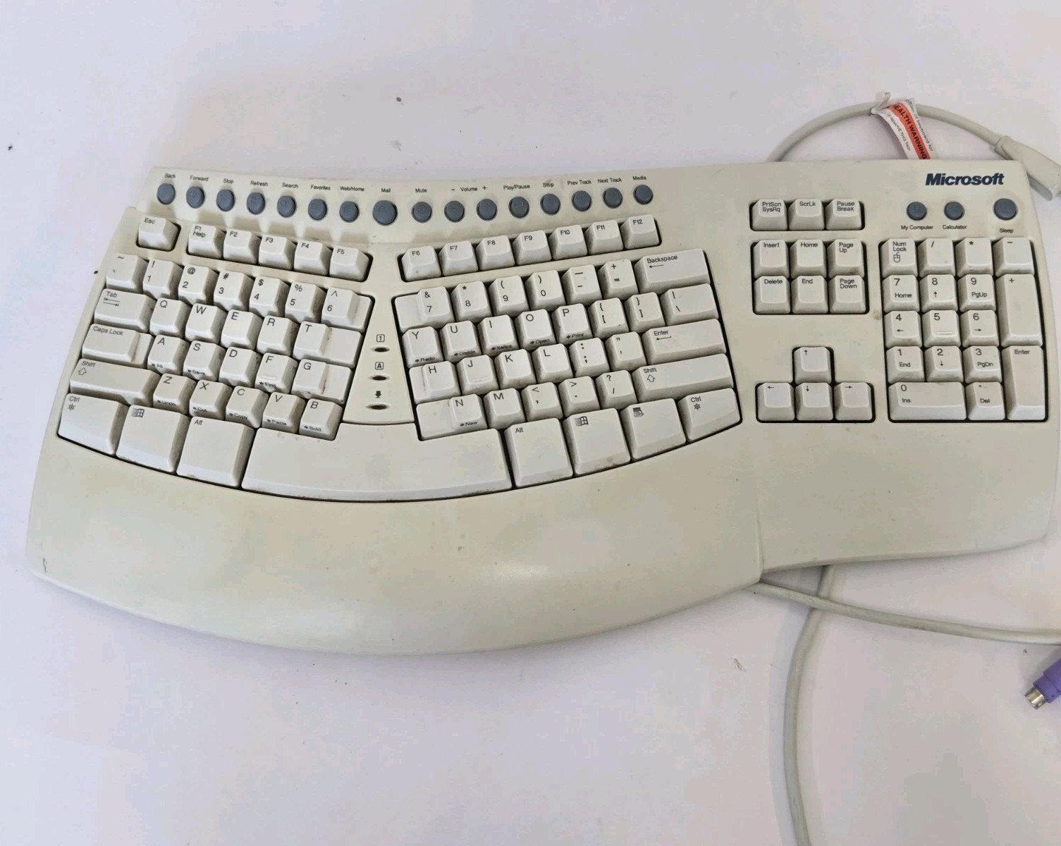 Microsoft Natural Keyboard Pro USB Wired Ergonomic Keyboard White RT9431