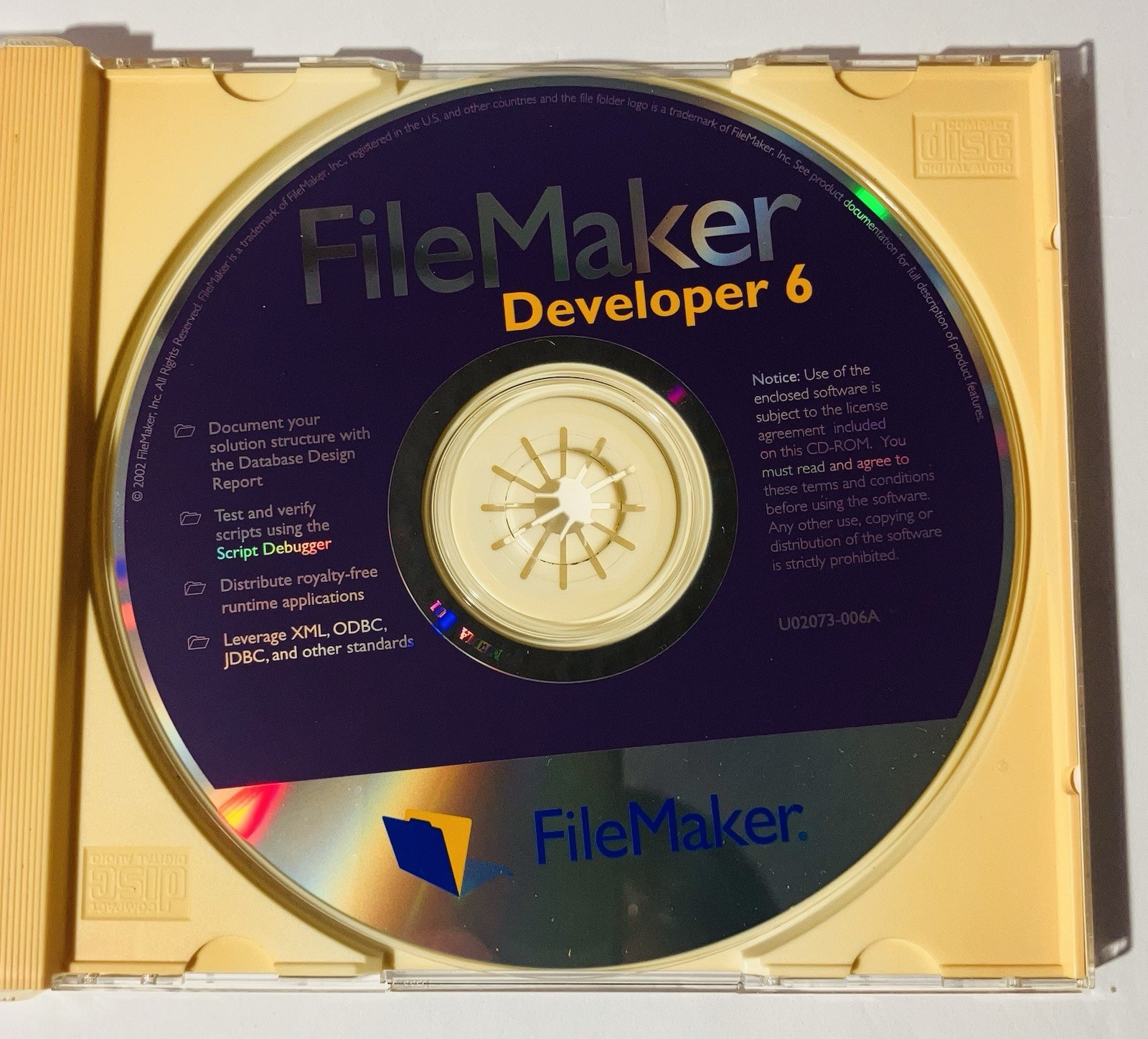 FileMaker Pro 6 Developer 6 Mac CD Software Manuals License 2002 Database